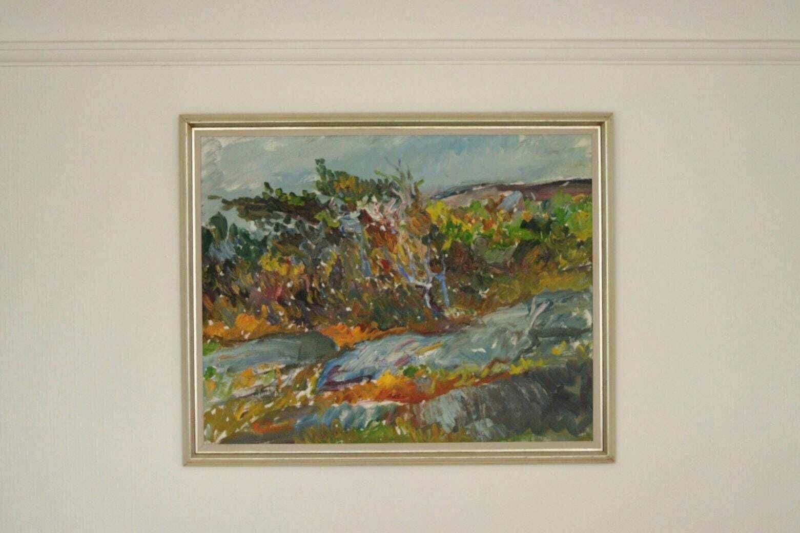 Original Mid Century Swedish Oil On Canvas   “St Eriks Kulle, Marstrand” By Per Falk Vintage & Framed | 66 X 81 Cm (26" X 31.9")