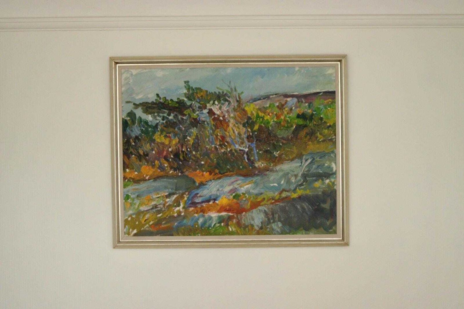 Original Mid Century Swedish Oil On Canvas   “St Eriks Kulle, Marstrand” By Per Falk Vintage & Framed | 66 X 81 Cm (26" X 31.9") photo for sale