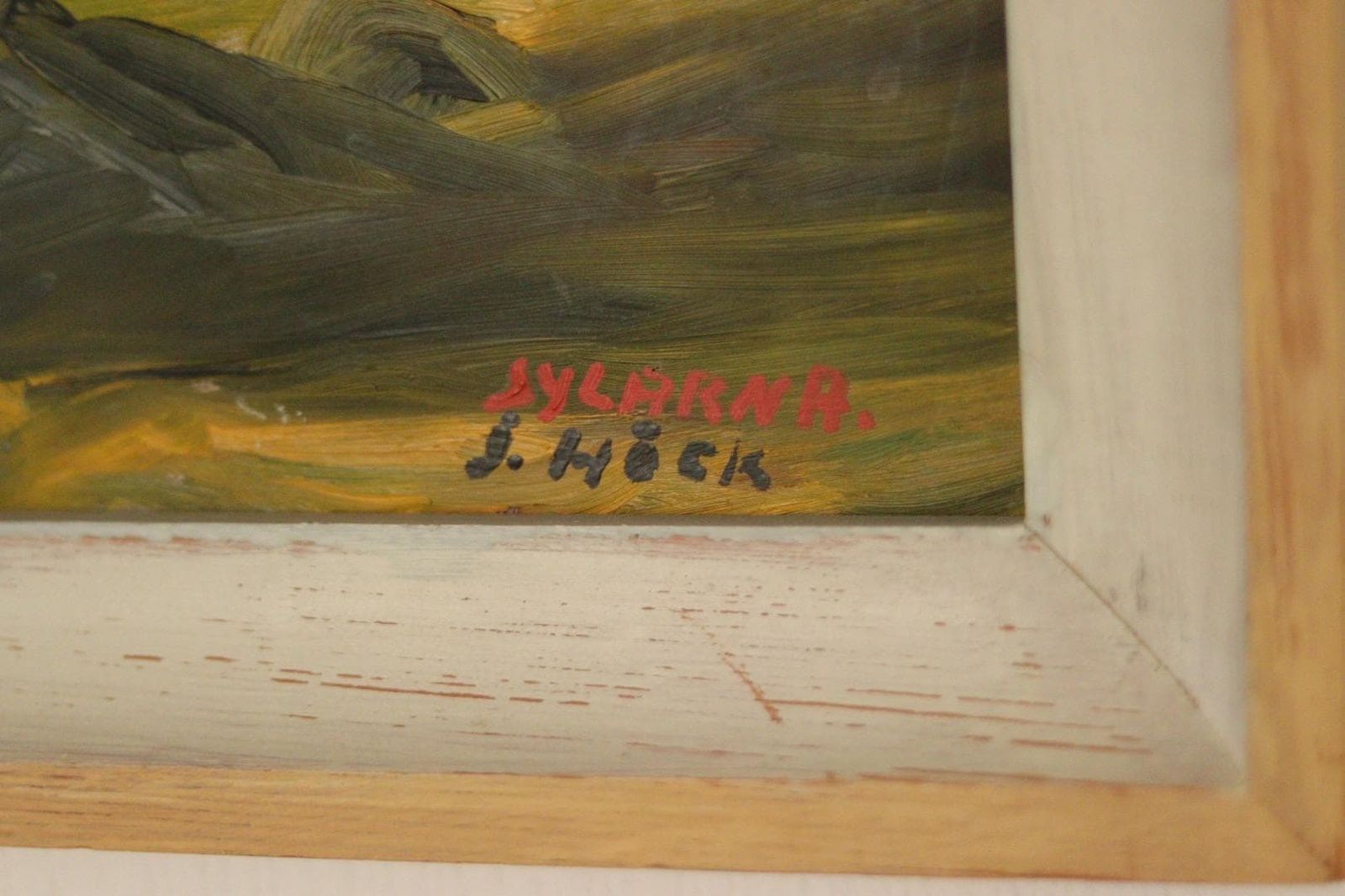 Original Mid Century Original Swedish Oil On Panel – “Sylarna” By J. Hock – Vintage & Framed | 48 × 68 Cm (18.9" × 26.8") photo buy