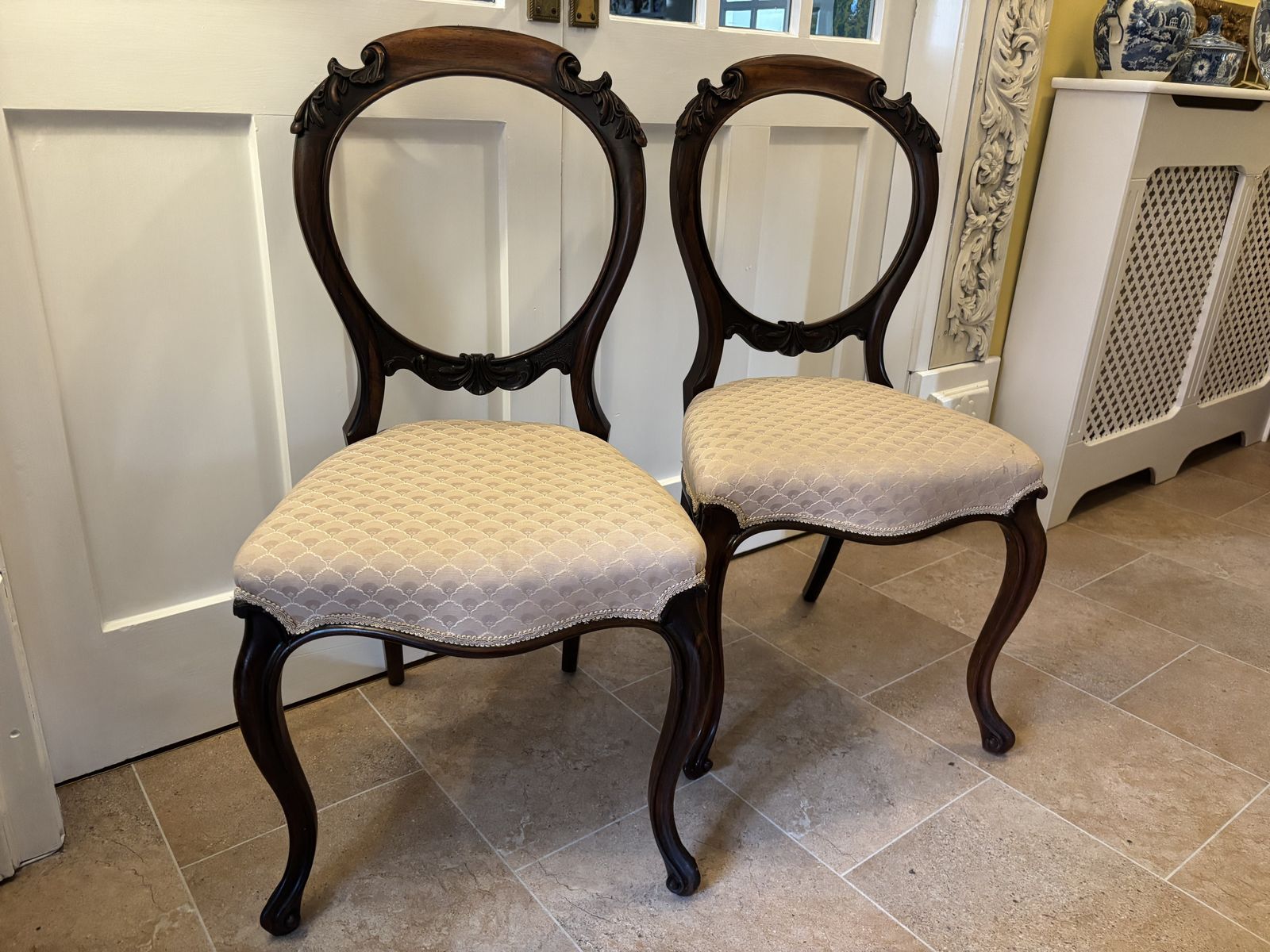 Rosewood Pair Of Mid Victorian Salon Chairs photo for sale