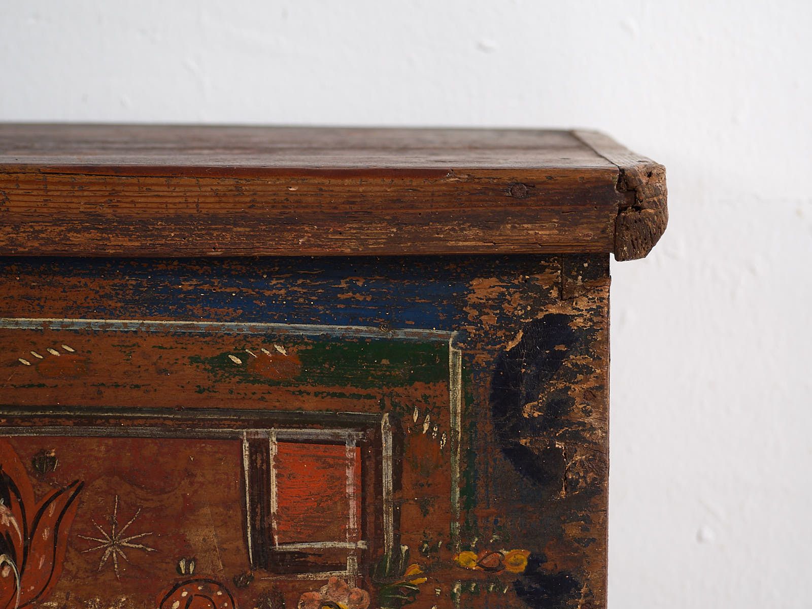 Antique Painted Trunk With Floral Motifs (C.1920) #39 photo vinterior