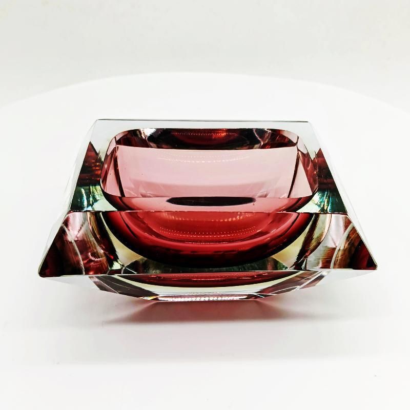 1960s Rectangular Multifaceted Ashtray Or Catch All In Murano Glass By Flavio Poli For Seguso. Made In Italy. photo for sale