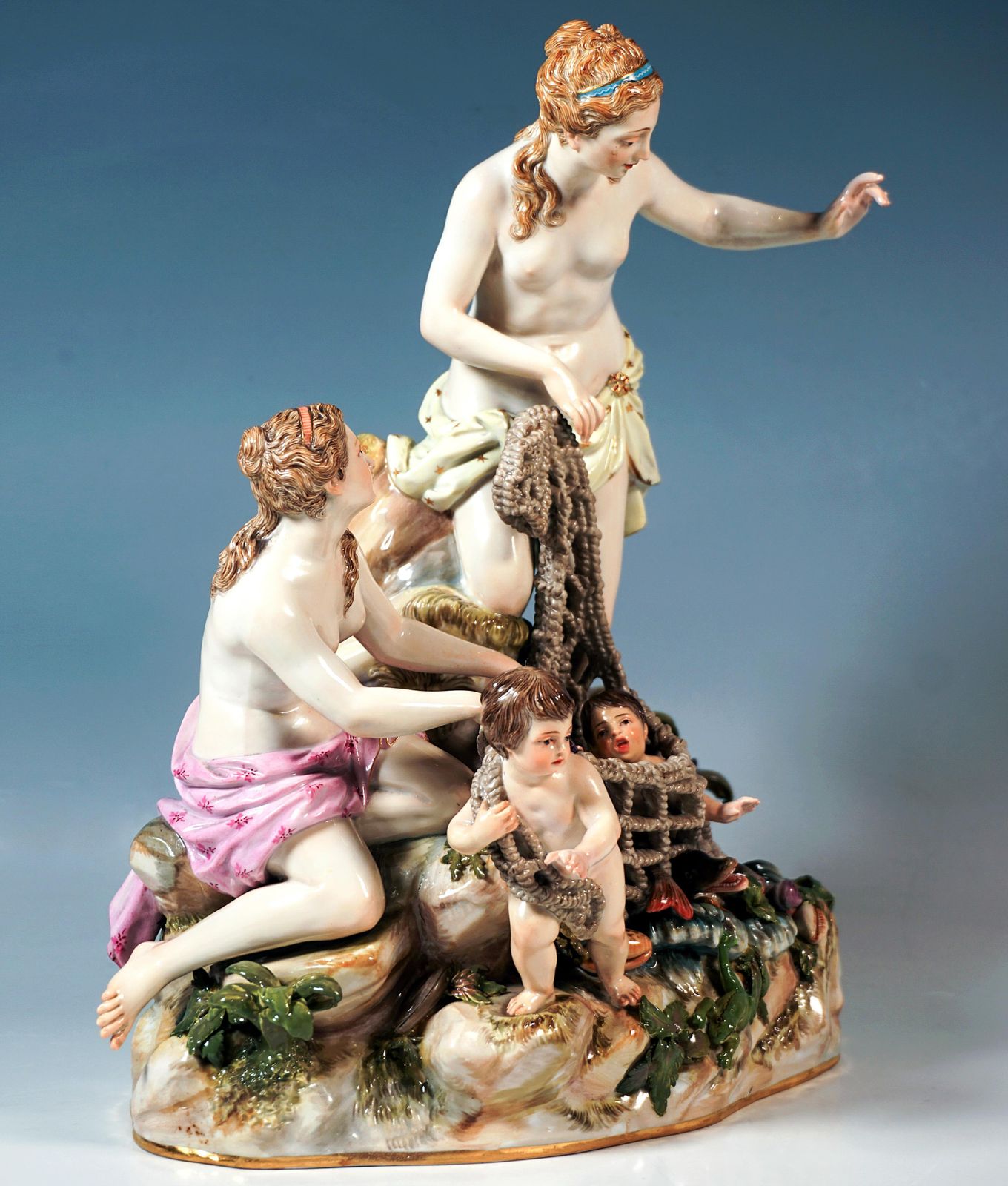 Large Mythological Meissen Group 'The Catch Of The Triton', J.J. Kändler, C 1860 photo furniture