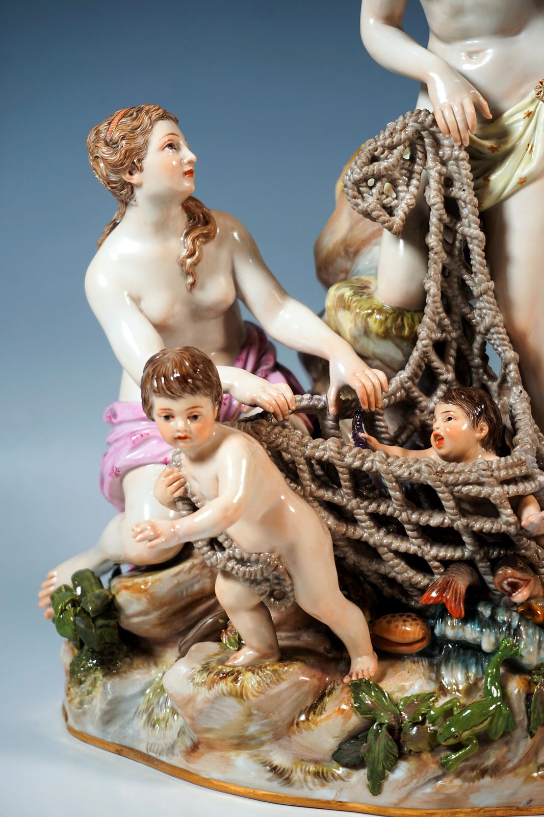 Large Mythological Meissen Group 'The Catch Of The Triton', J.J. Kändler, C 1860 photo vinterior