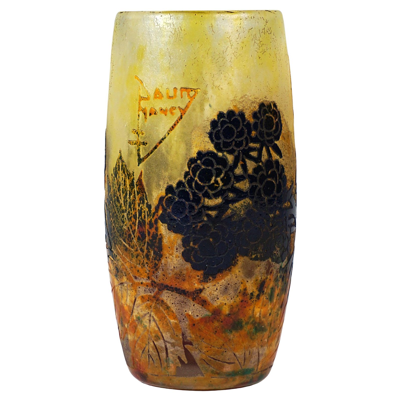Art Nouveau Cameo Vase 'Mûres Sauvages', Daum Nancy, France, Ca. 1900/1905