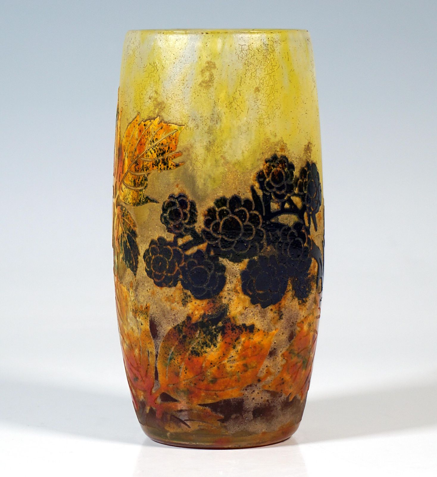 Art Nouveau Cameo Vase 'Mûres Sauvages', Daum Nancy, France, Ca. 1900/1905 photo for sale