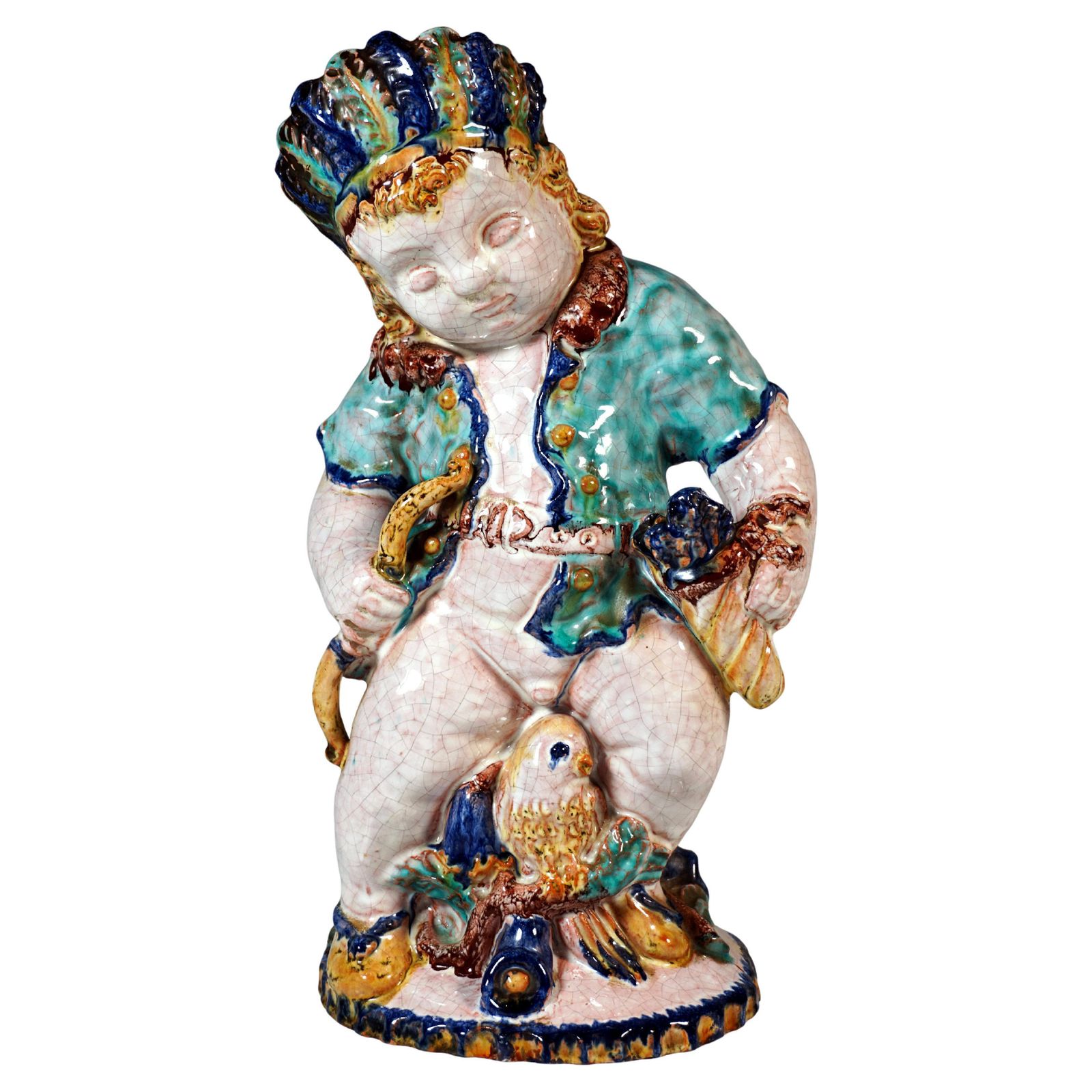 Large Putto As An Indian, By Michael Powolny, Sommerhuber Austria, 1925 1930