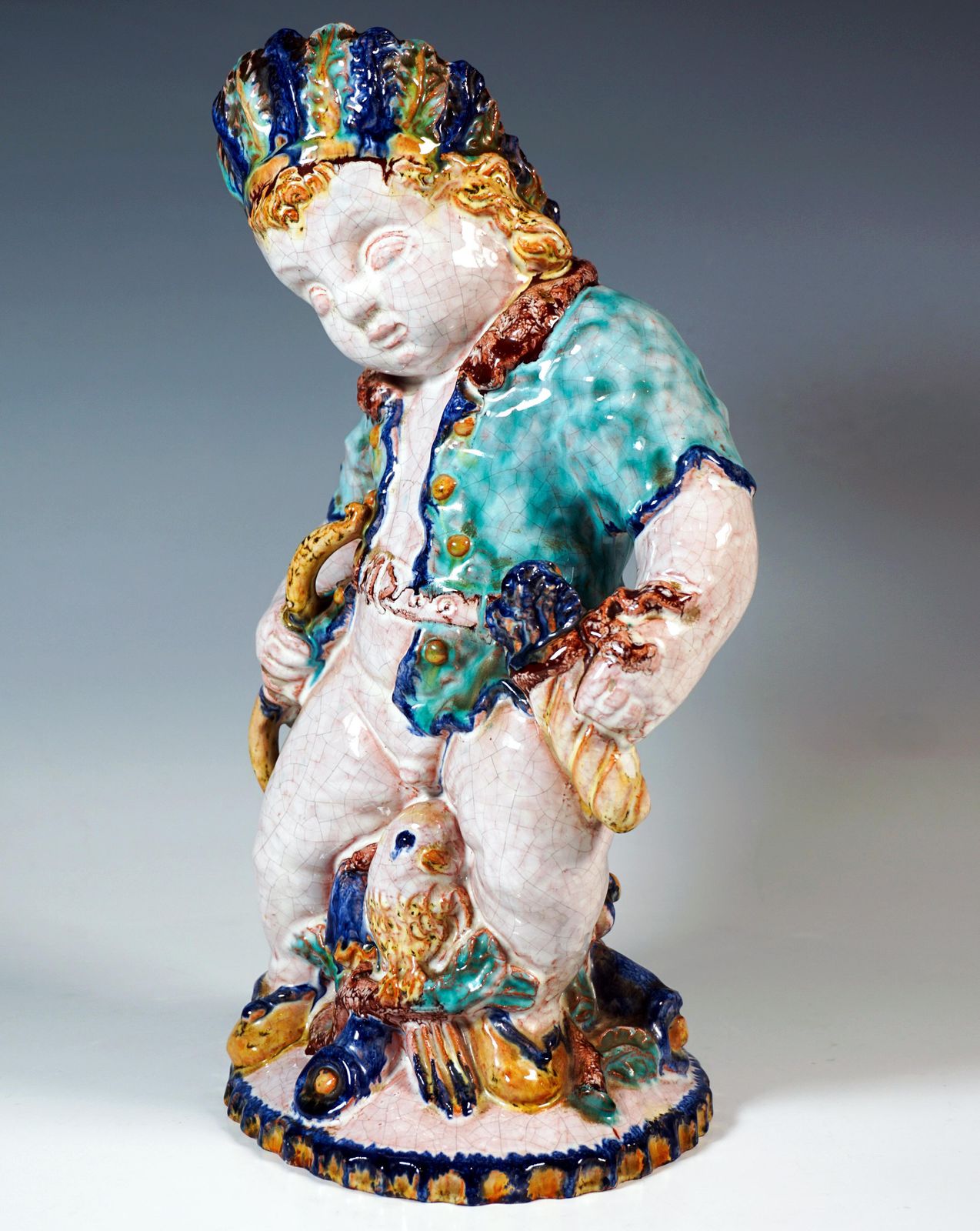 Large Putto As An Indian, By Michael Powolny, Sommerhuber Austria, 1925 1930 photo Art
