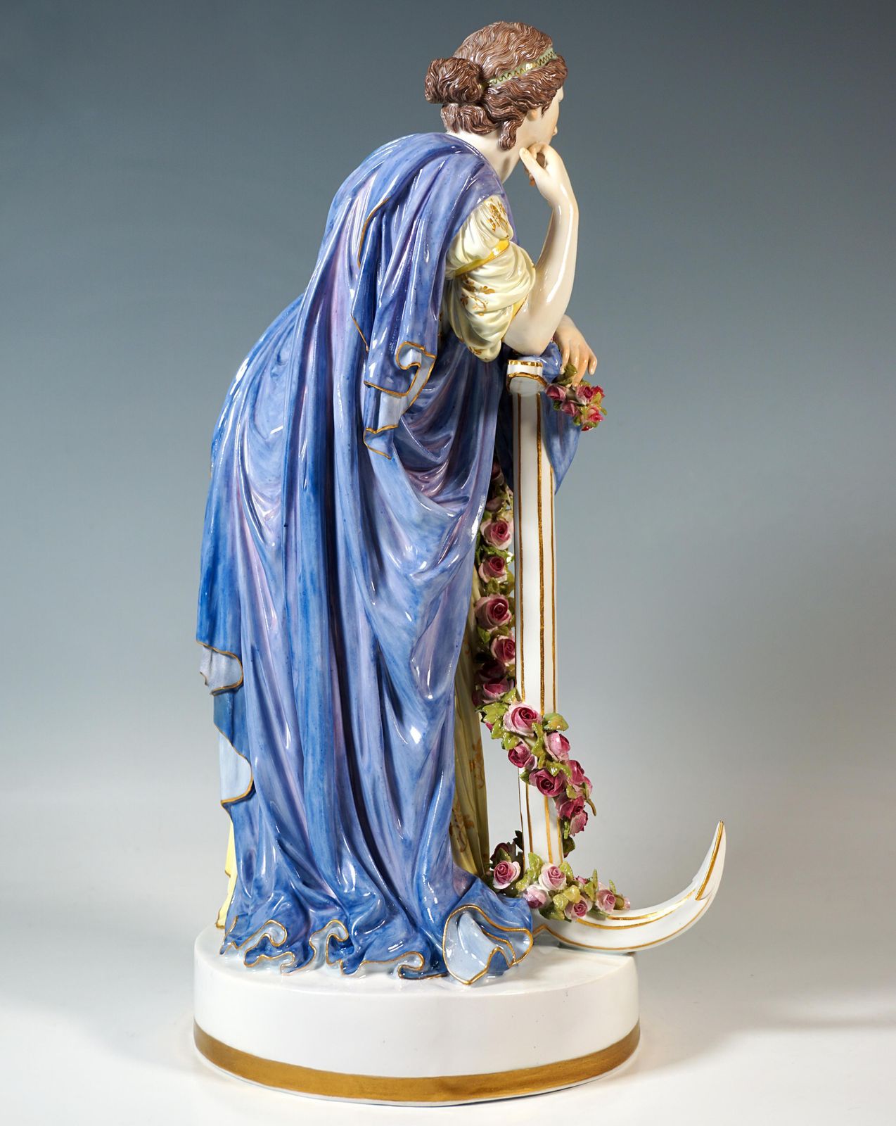 Large Meissen Porcelain Figurine 'Allegory Hope', By C.G. Juechtzer, Circa 1860 photo for sale