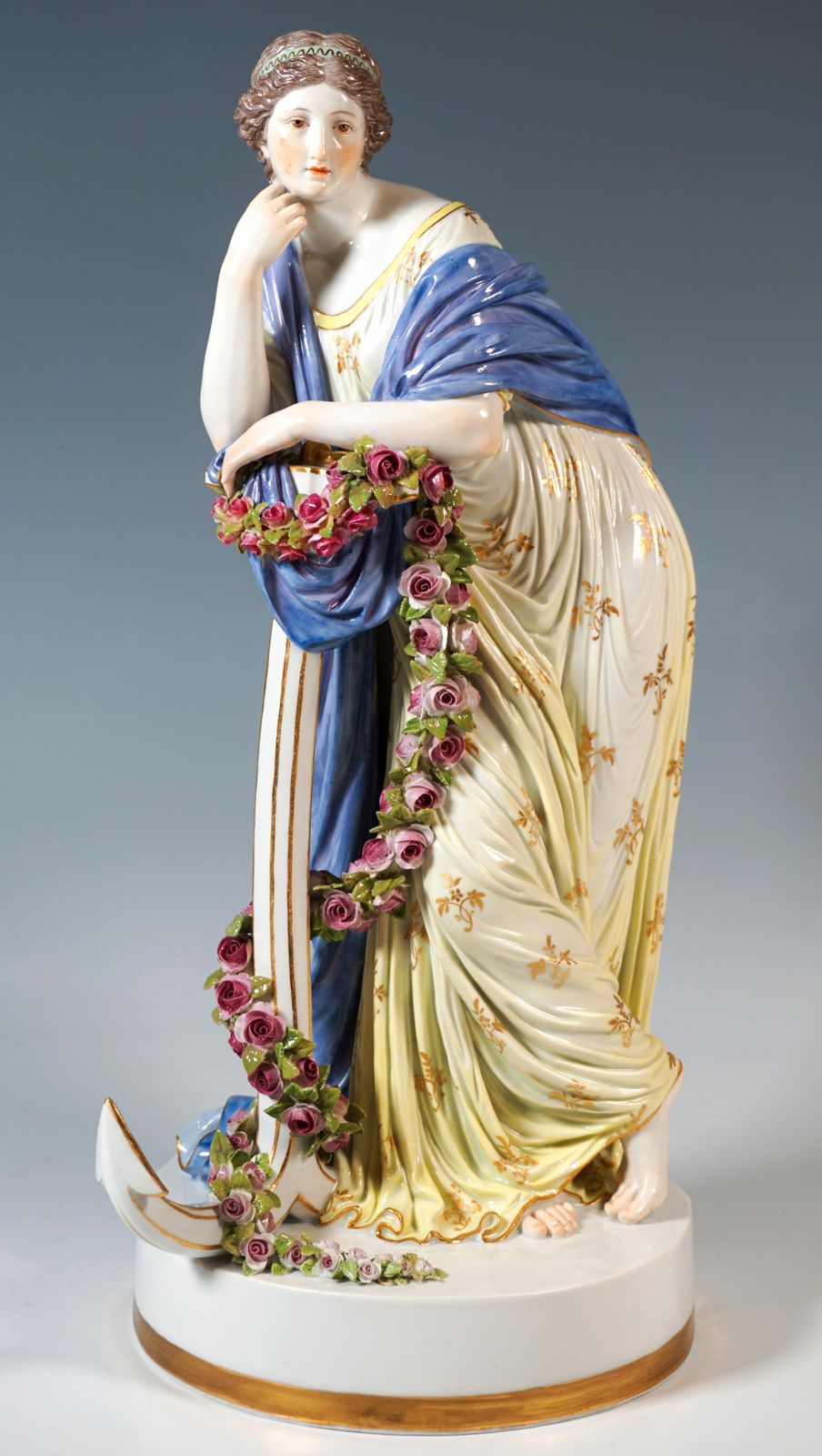 Large Meissen Porcelain Figurine 'Allegory Hope', By C.G. Juechtzer, Circa 1860 photo buy