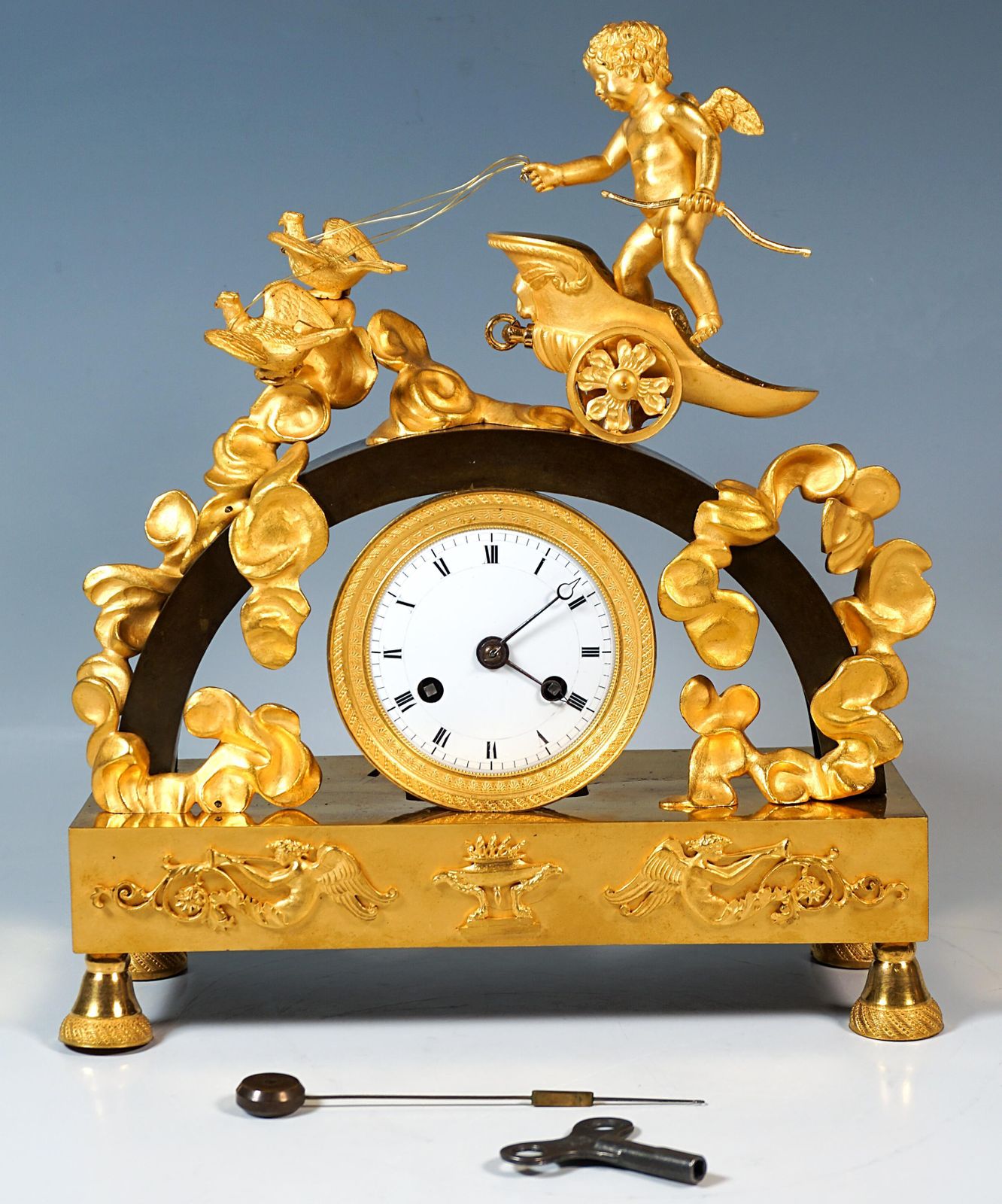 French Museum Ormolu Mantle Clock, Pendule 'Au Char', Thomire, Paris, Ca 1820 photo 4884.0