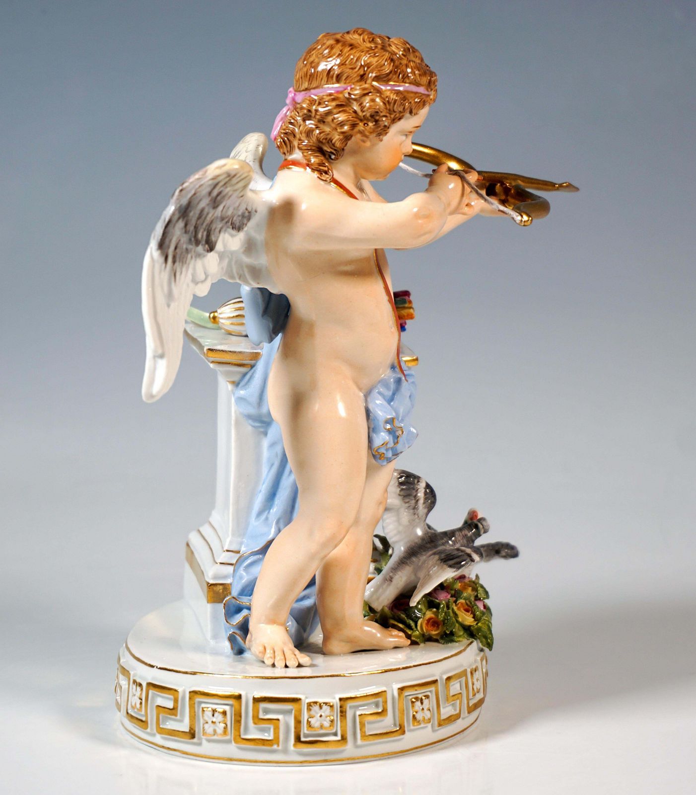 Meissen Cupid Figure 'Je Les Enflamme', By M. V. Acier, Germany, Circa 1870 photo furniture