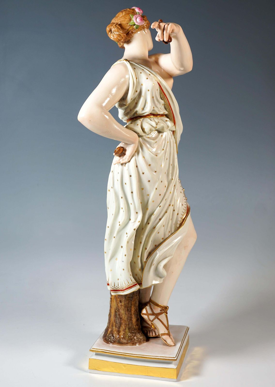Large Meissen Porcelain Figurine 'Dancing Vestal Virgin' By E.J. Haenel, Ca 1880 photo vinterior