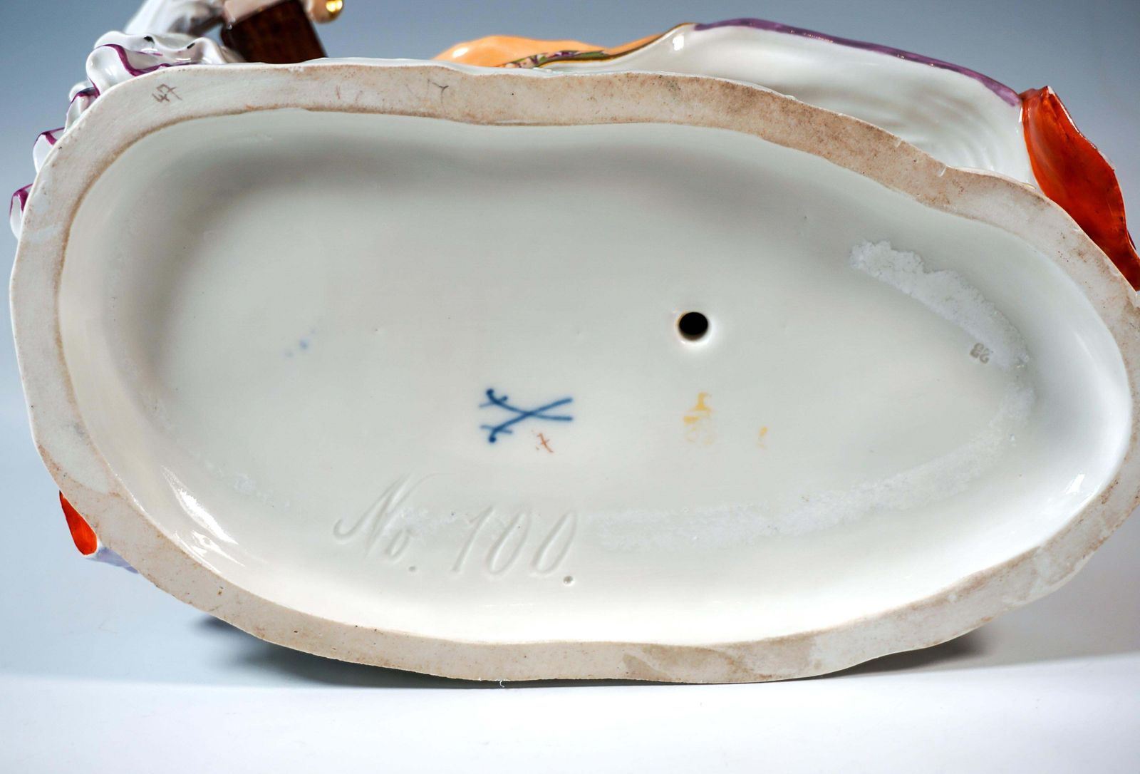 Meissen Crinoline Group 'The Heart Box Sale', By J.J. Kaendler, Germany, Ca 1850 photo vintage