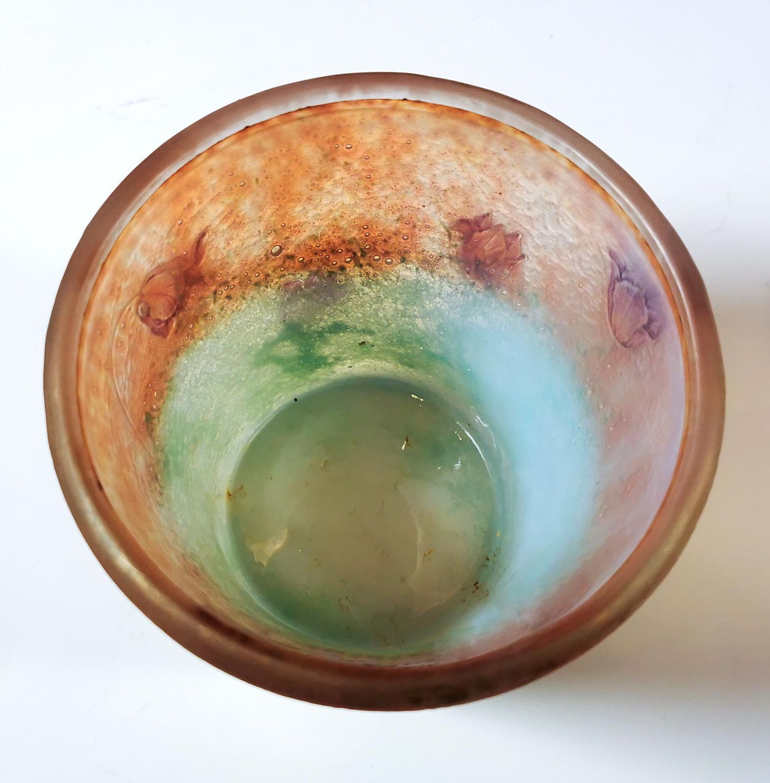 Art Nouveau Cameo Vase 'Tulipes', Daum Frères, Nancy, France, Circa 1890/1895 photo vinterior