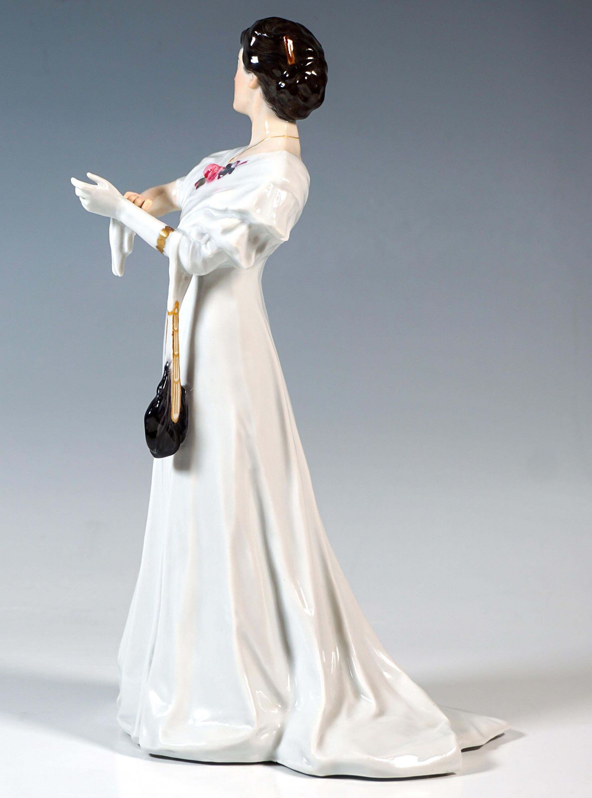 Meissen Art Nouveau Figurine, Ballroom Lady, By Rudolf Hentschel, Circa 1910 photo for sale