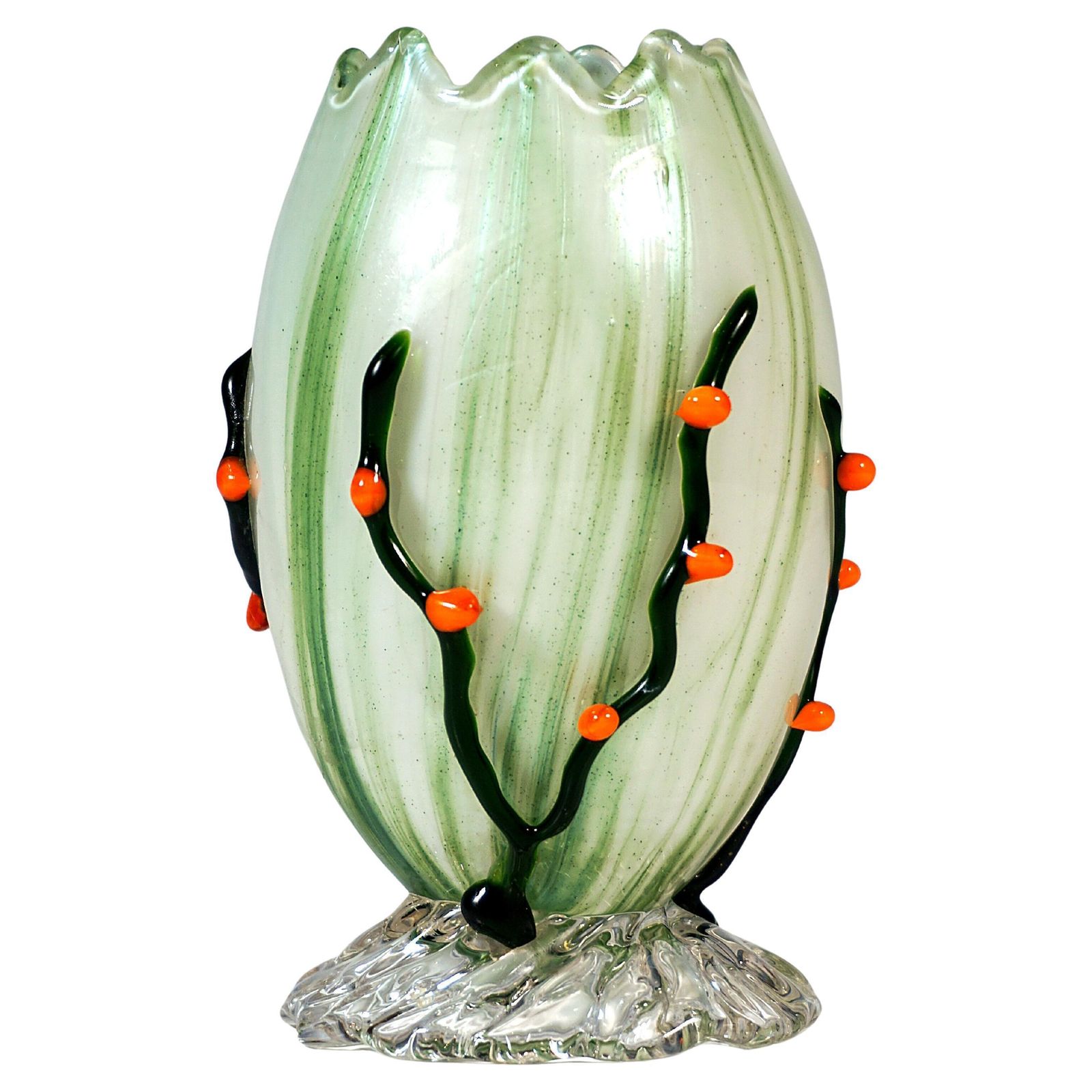 Loetz Art Nouveau Egg Shaped Vase, Execution 33, Bohemia, Austria Hungary, 1907