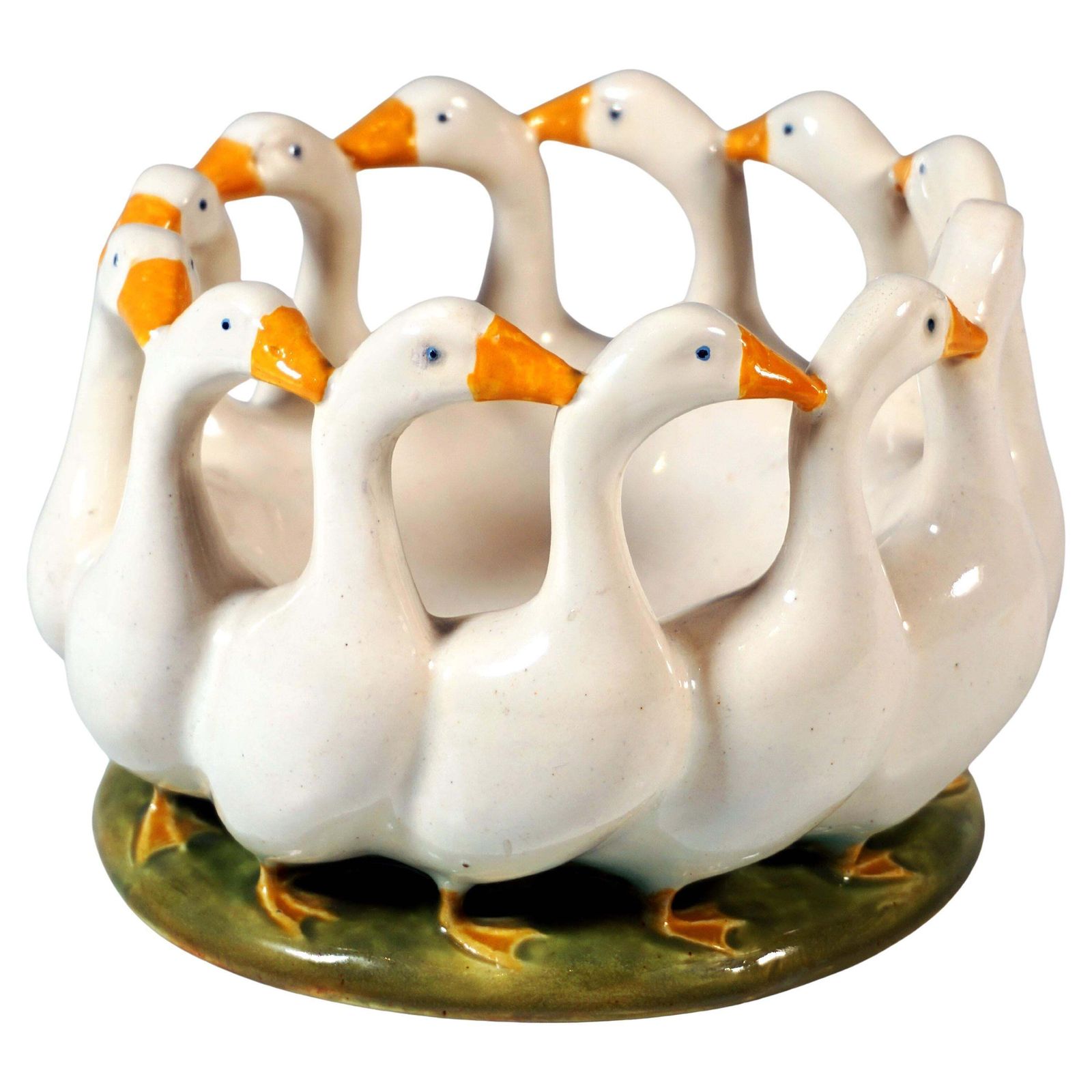 Vienna Art Ceramics Art Nouveau Bowl 'Goose Dance' By Michael Mörtl Ca 1910