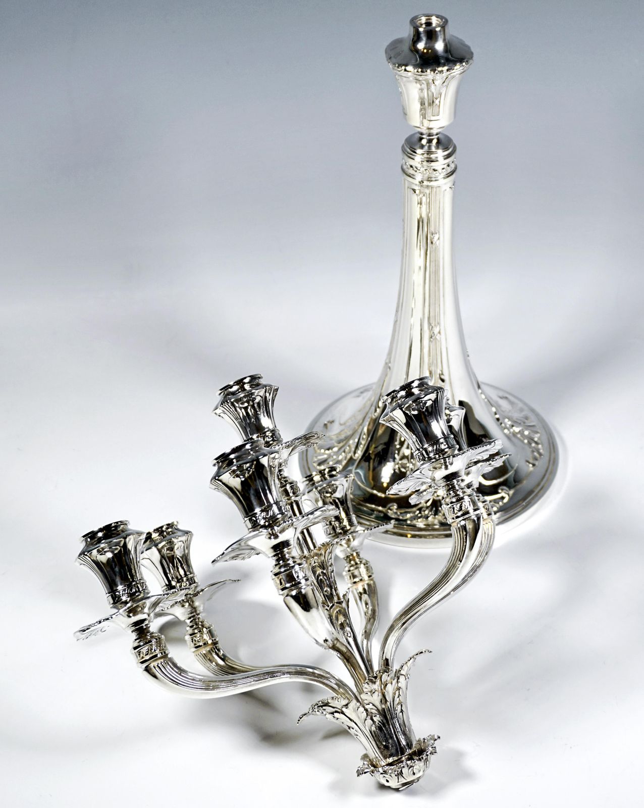 Large 7 Flame Silver Candelabra With Acanthus Decor, J.C. Klinkosch Vienna, 1925 photo 4263.0