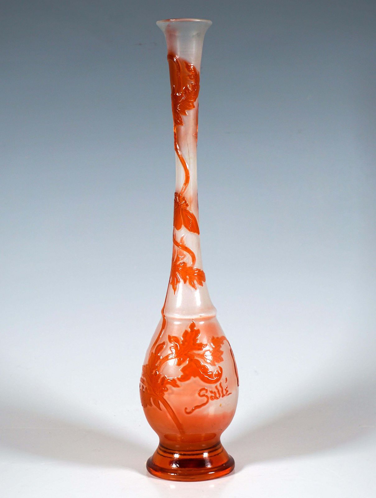 émile Gallé Art Nouveau Single Flower Vase With Poppy Decor, France, Circa 1890 photo Home Decor
