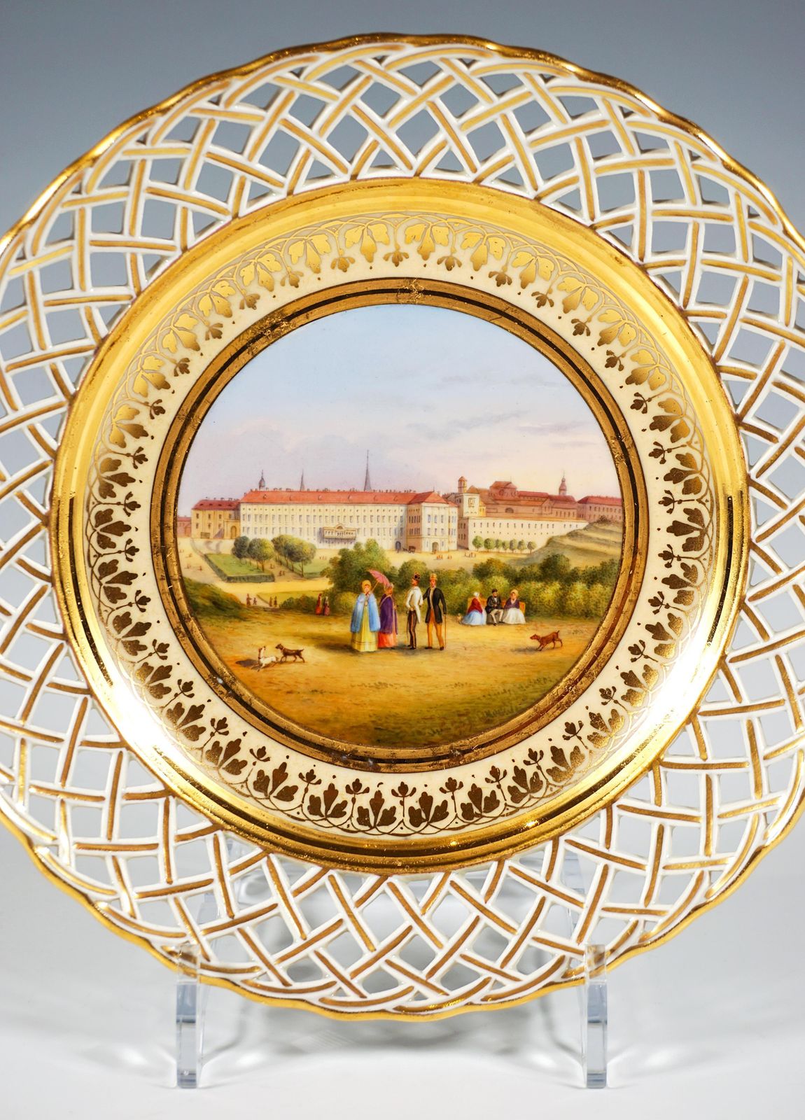 Viennese Imperial Porcelain Veduta Plate, 'K.K. Hofburg á Vienne', 1818 photo for sale