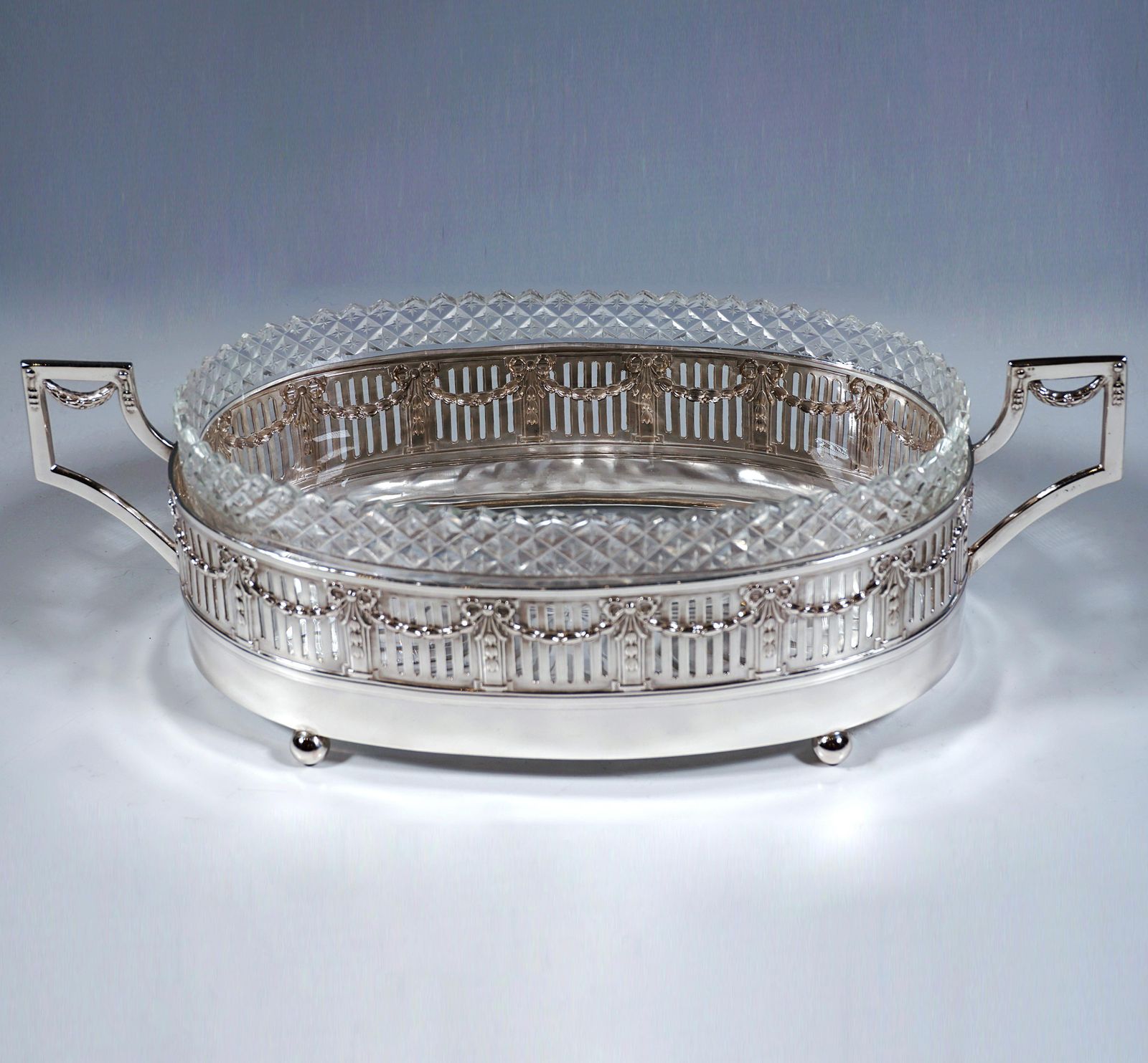 Art Nouveau Silver Jardinière With Cut Glass Insert, Lippa & Co, Vienna Ca 1900 photo furniture