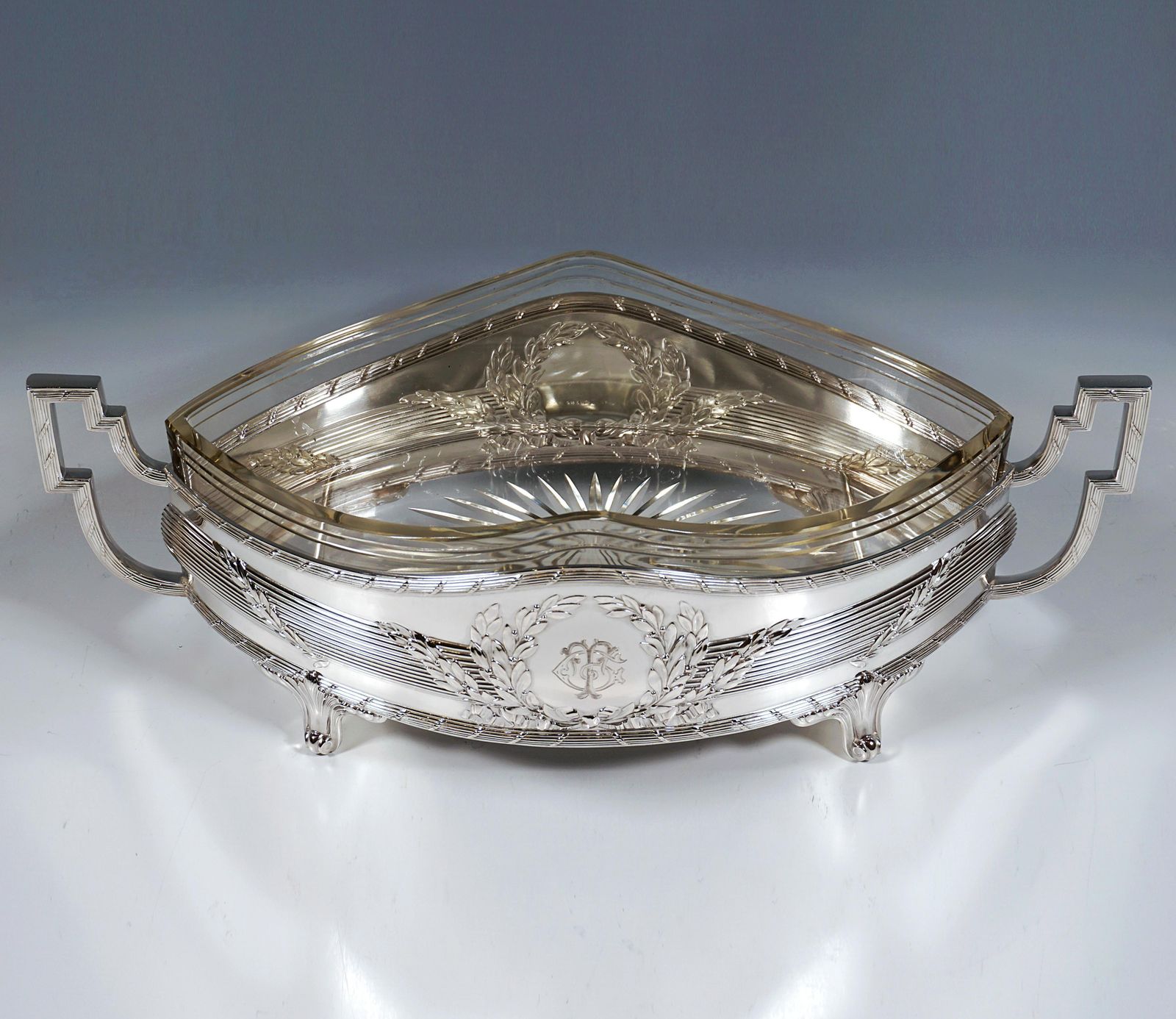 Art Nouveau Silver Jardinière In Navette Form, Hermann Schrader Germany, Ca 1907 photo for sale