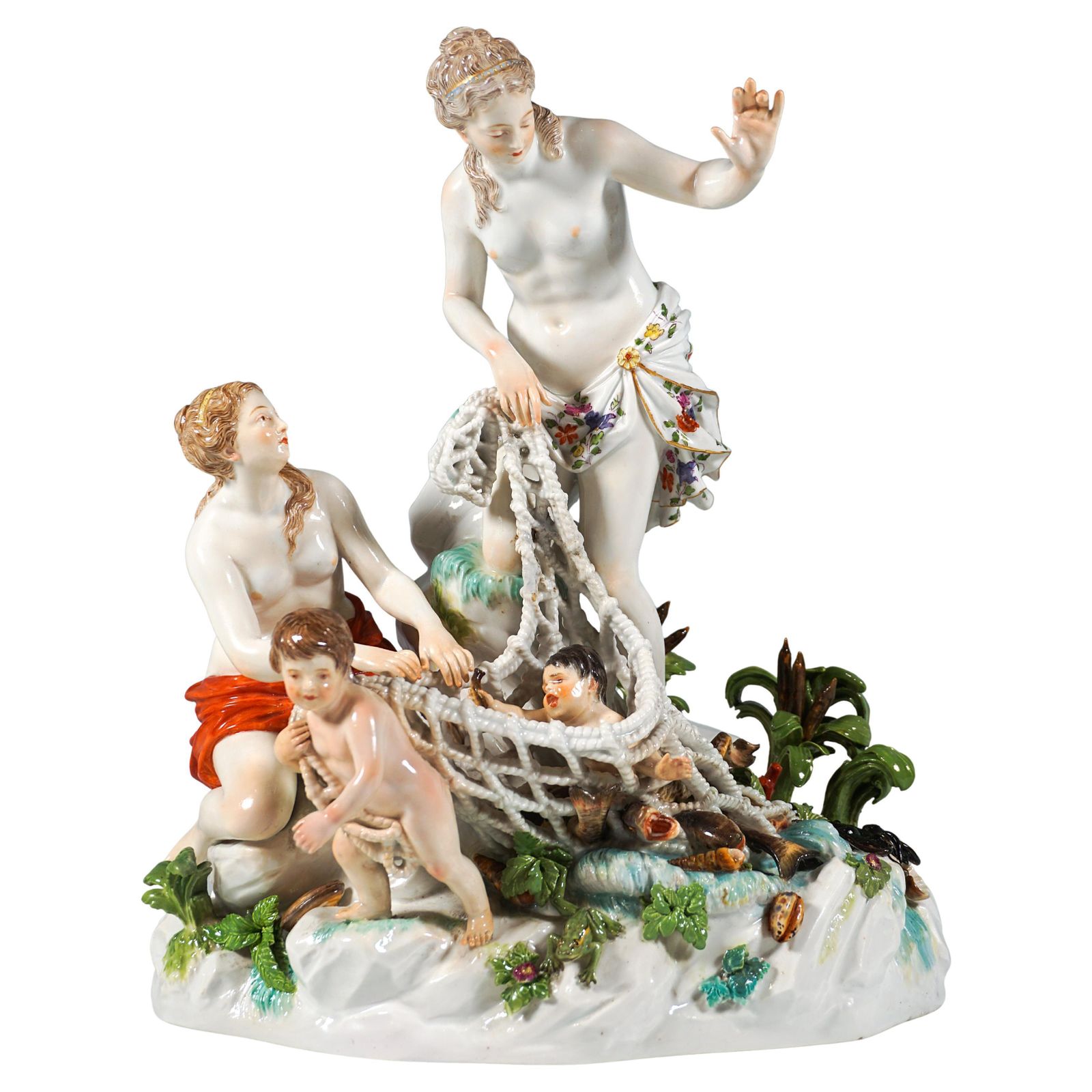 Large Mythological Meissen Group 'The Catch Of The Triton', J.J. Kändler, C 1870