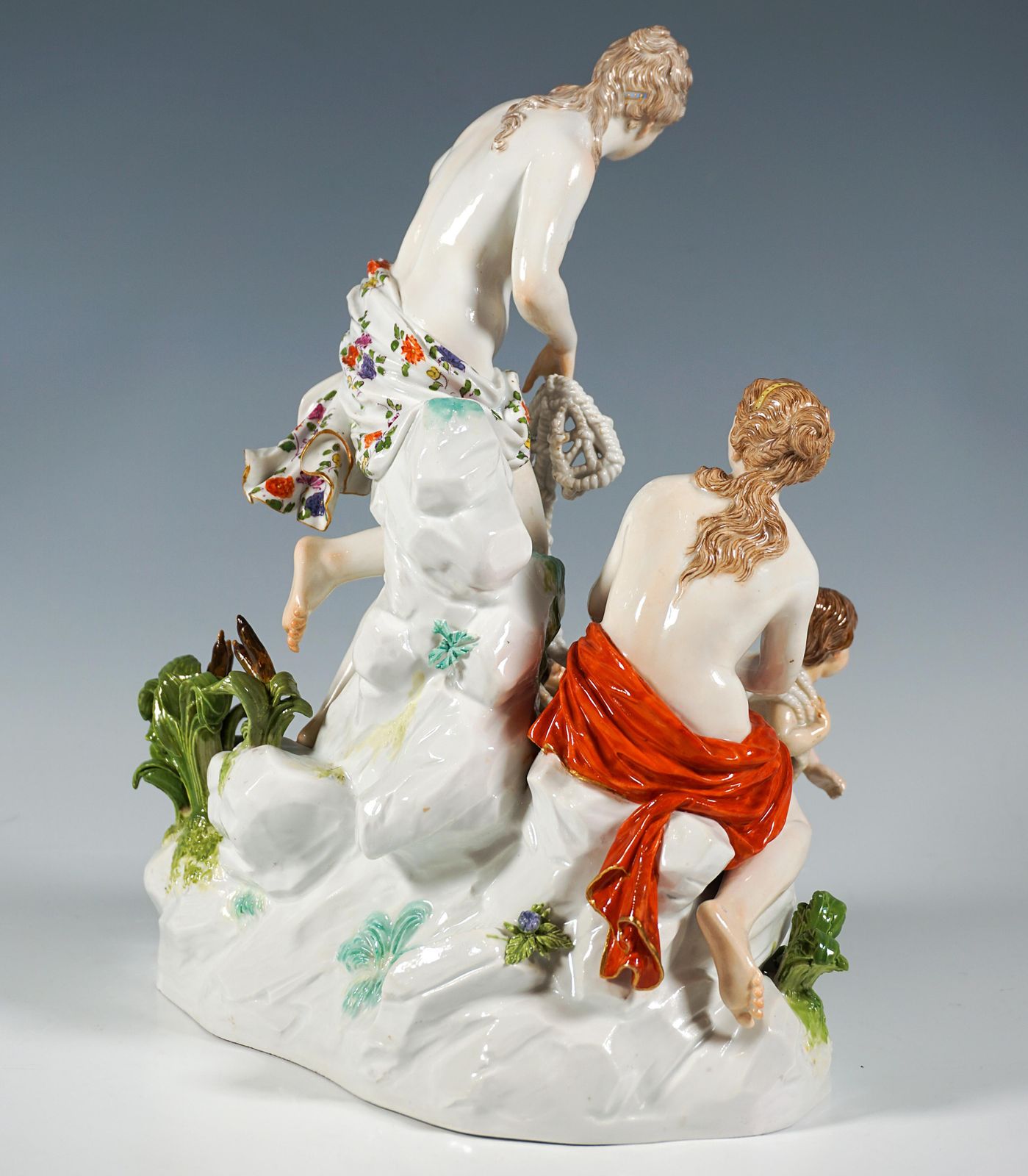 Large Mythological Meissen Group 'The Catch Of The Triton', J.J. Kändler, C 1870 photo Home Decor