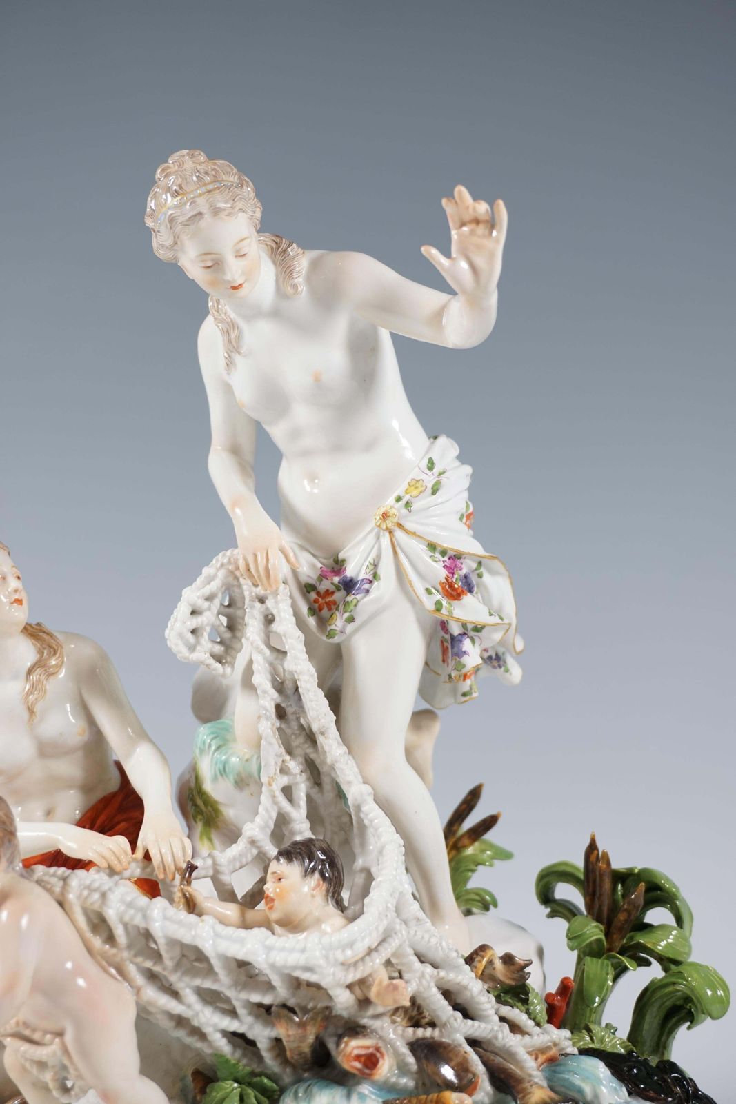 Large Mythological Meissen Group 'The Catch Of The Triton', J.J. Kändler, C 1870 photo vinterior