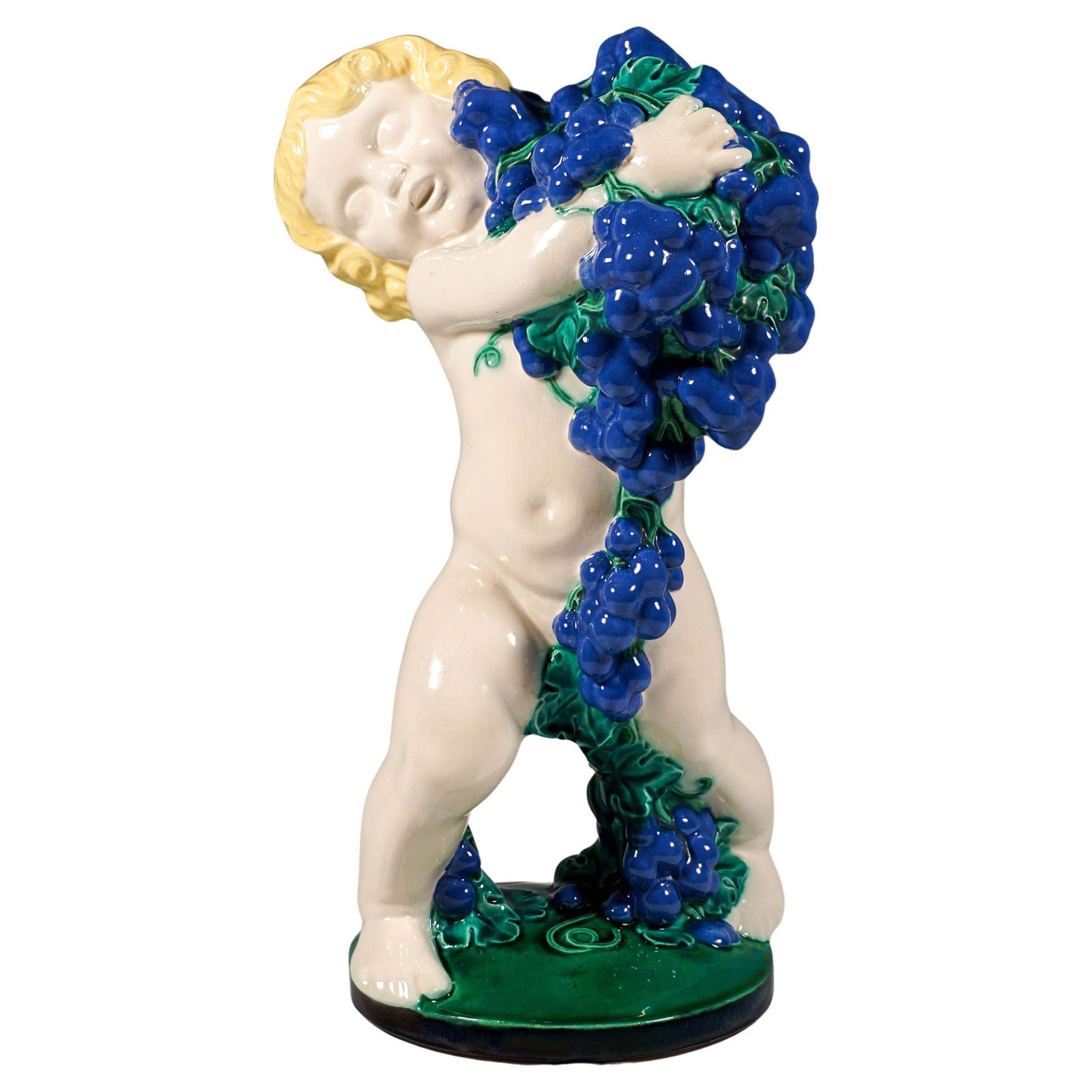 'Autumn', Putto With Grapes, By Michael Powolny, Vienna Ceramics, 1913 1919