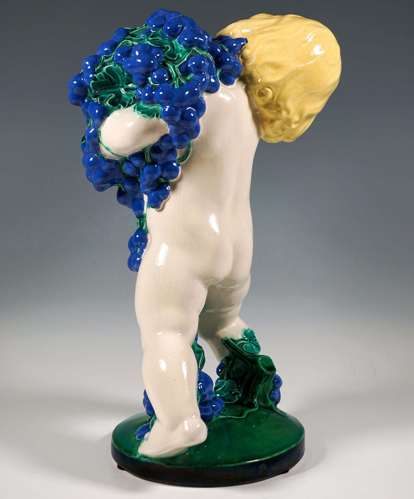 'Autumn', Putto With Grapes, By Michael Powolny, Vienna Ceramics, 1913 1919 photo Home Decor