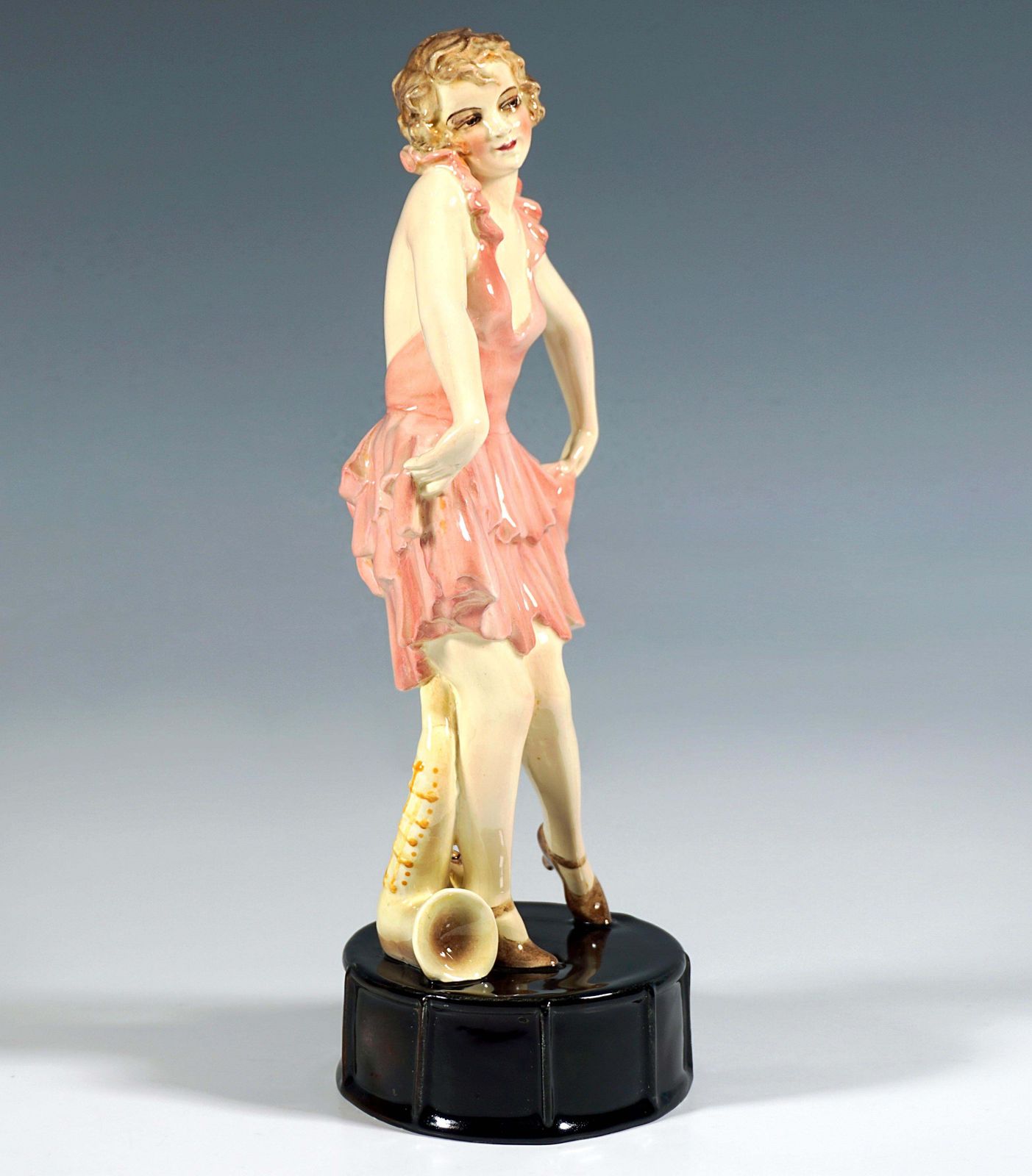 Goldscheider Art Déco Dancer Posing On Drum, By Josef Lorenzl, Around 1926 photo furniture