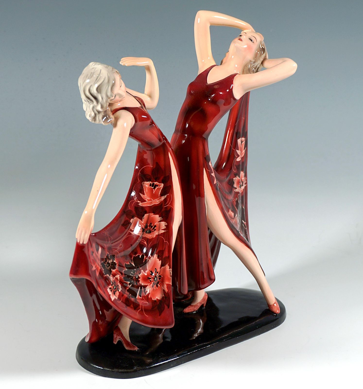 Goldscheider Art Déco Twin Dancers 'Dolly Sisters', By Stephan Dakon, Ca 1939 photo furniture