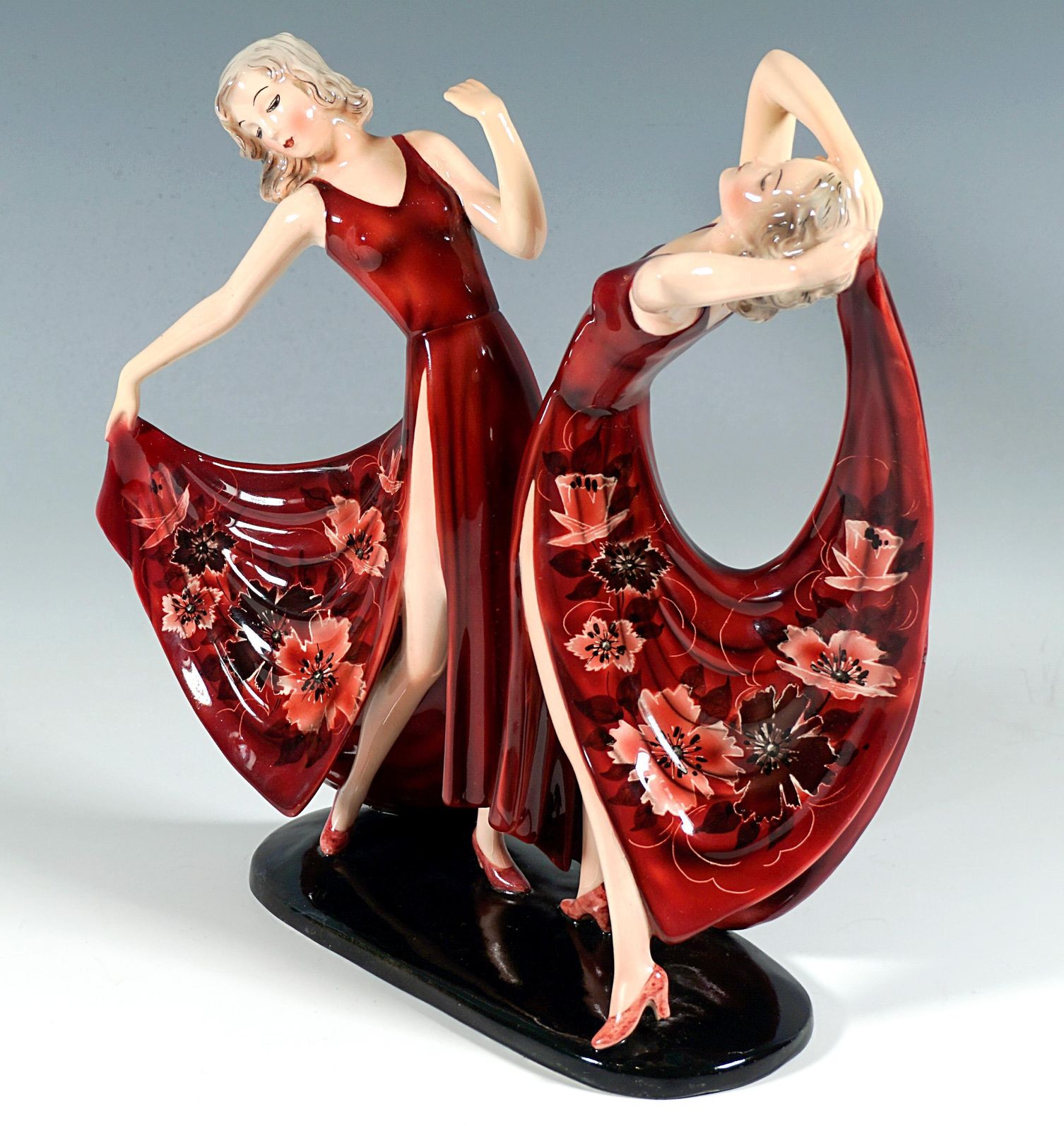Goldscheider Art Déco Twin Dancers 'Dolly Sisters', By Stephan Dakon, Ca 1939 photo for sale
