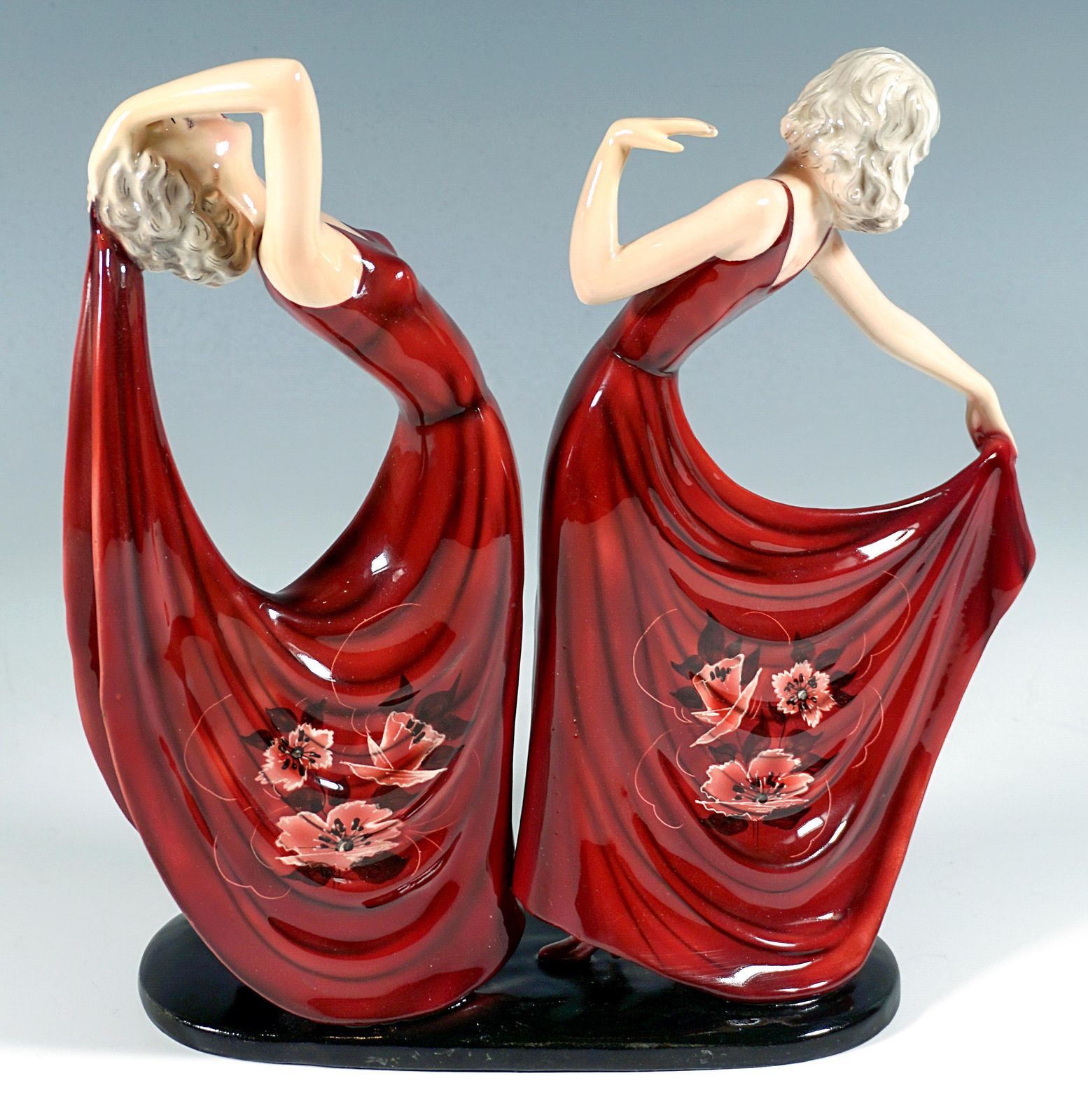 Goldscheider Art Déco Twin Dancers 'Dolly Sisters', By Stephan Dakon, Ca 1939 photo Home Decor