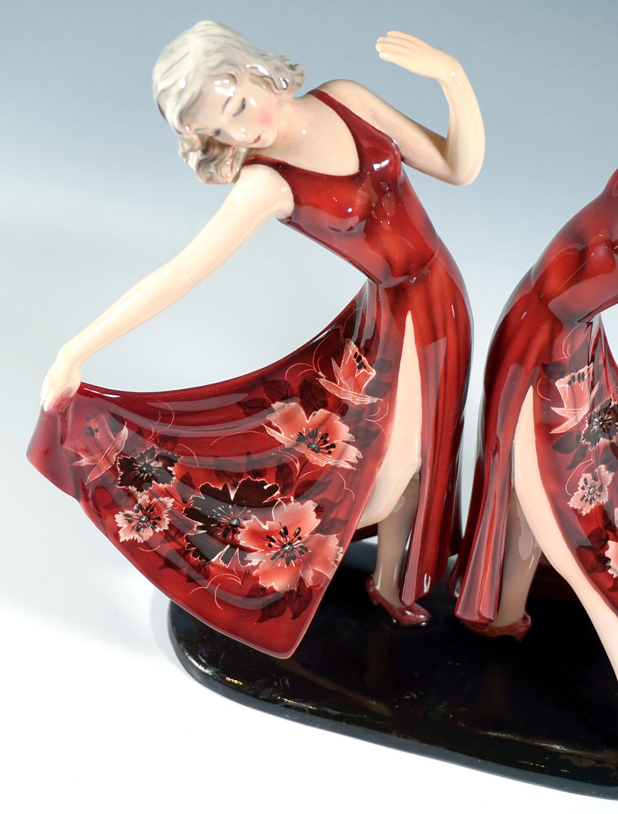 Goldscheider Art Déco Twin Dancers 'Dolly Sisters', By Stephan Dakon, Ca 1939 photo vinterior