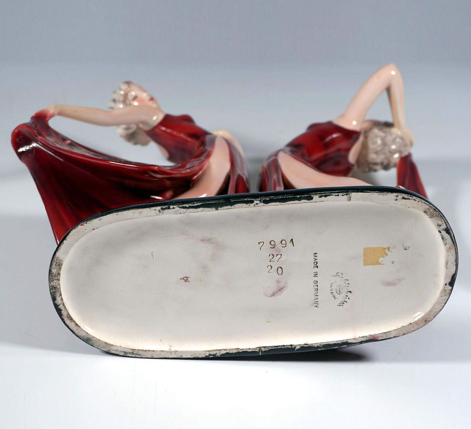 Goldscheider Art Déco Twin Dancers 'Dolly Sisters', By Stephan Dakon, Ca 1939 photo vintage