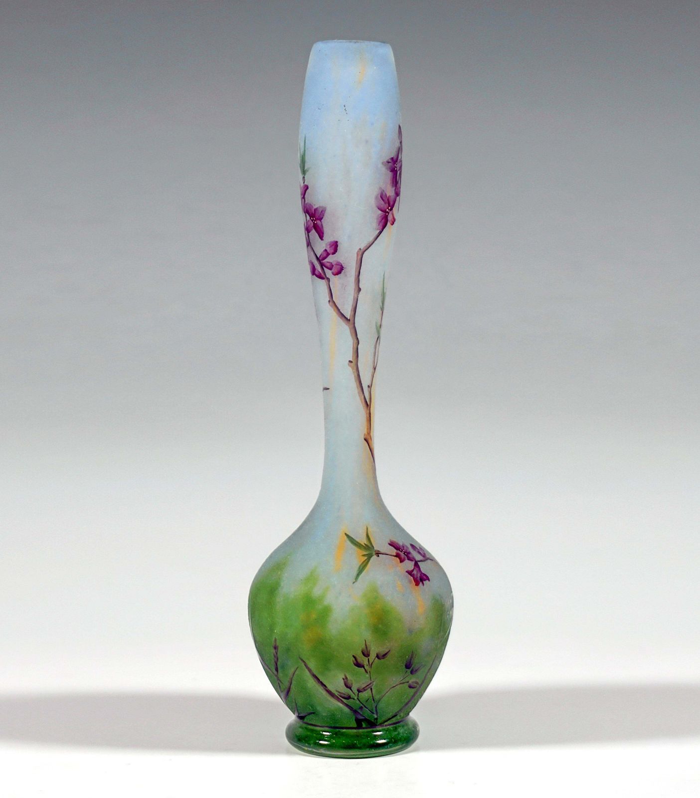 Art Nouveau Cameo Long Neck Vase With Daphne Decor, Daum Nancy, France, 1910/15 photo furniture