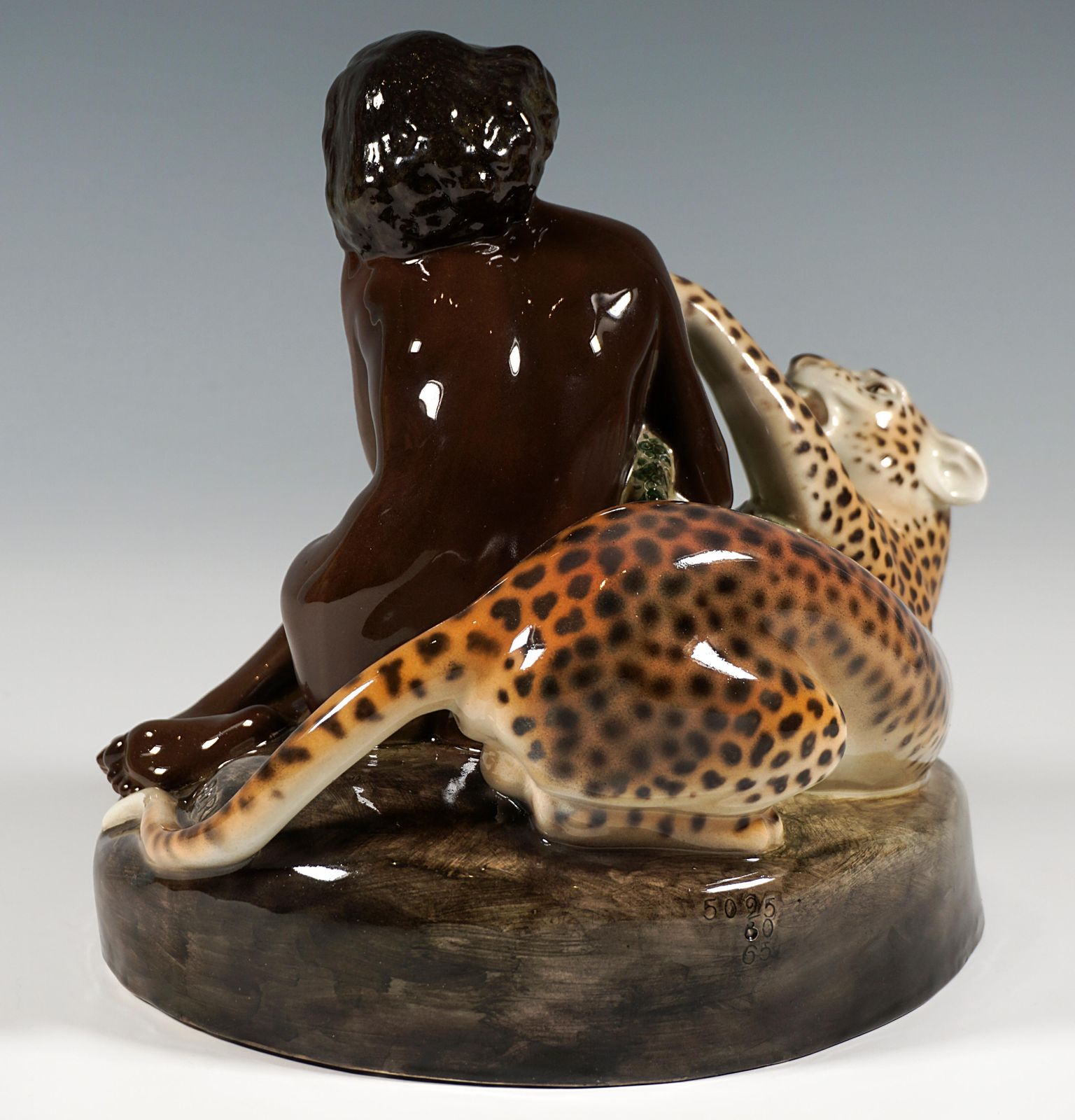 Goldscheider Vienna Group Female Nude With Leopard & Snake, Karl Perl, Ca. 1922 photo for sale
