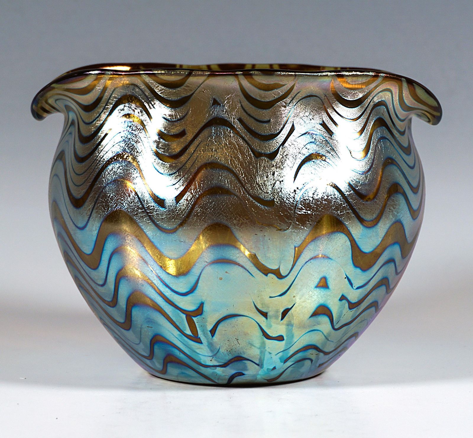 Loetz Art Nouveau Glass Vase Phenomenon Gre Crete 7767, Austria Hungary, Ca 1900 photo vintage