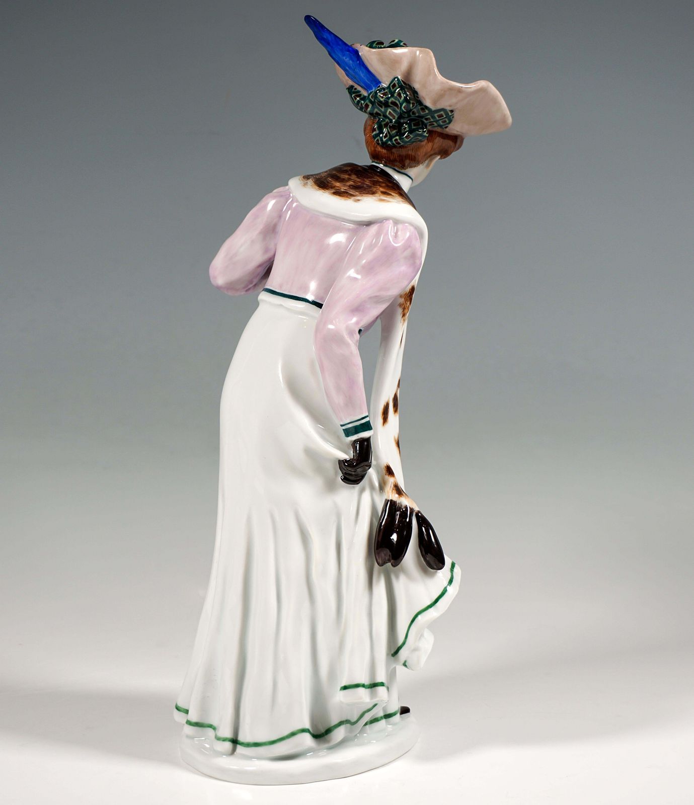 Meissen Art Nouveau Figurine, Lady With Muff, By Konrad Hentschel, Ca 1906 photo for sale