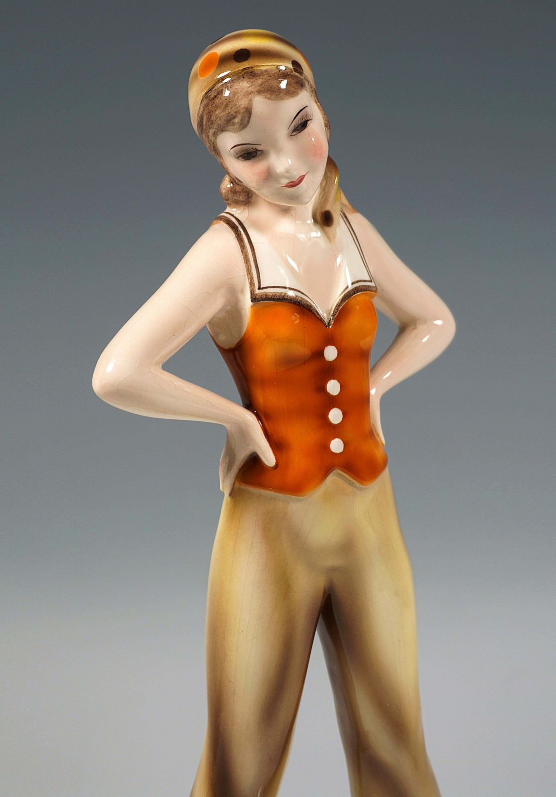 Goldscheider Art Déco Figure, Girl With Headscarf, By Stephan Dakon, Ca 1933 photo Home Decor