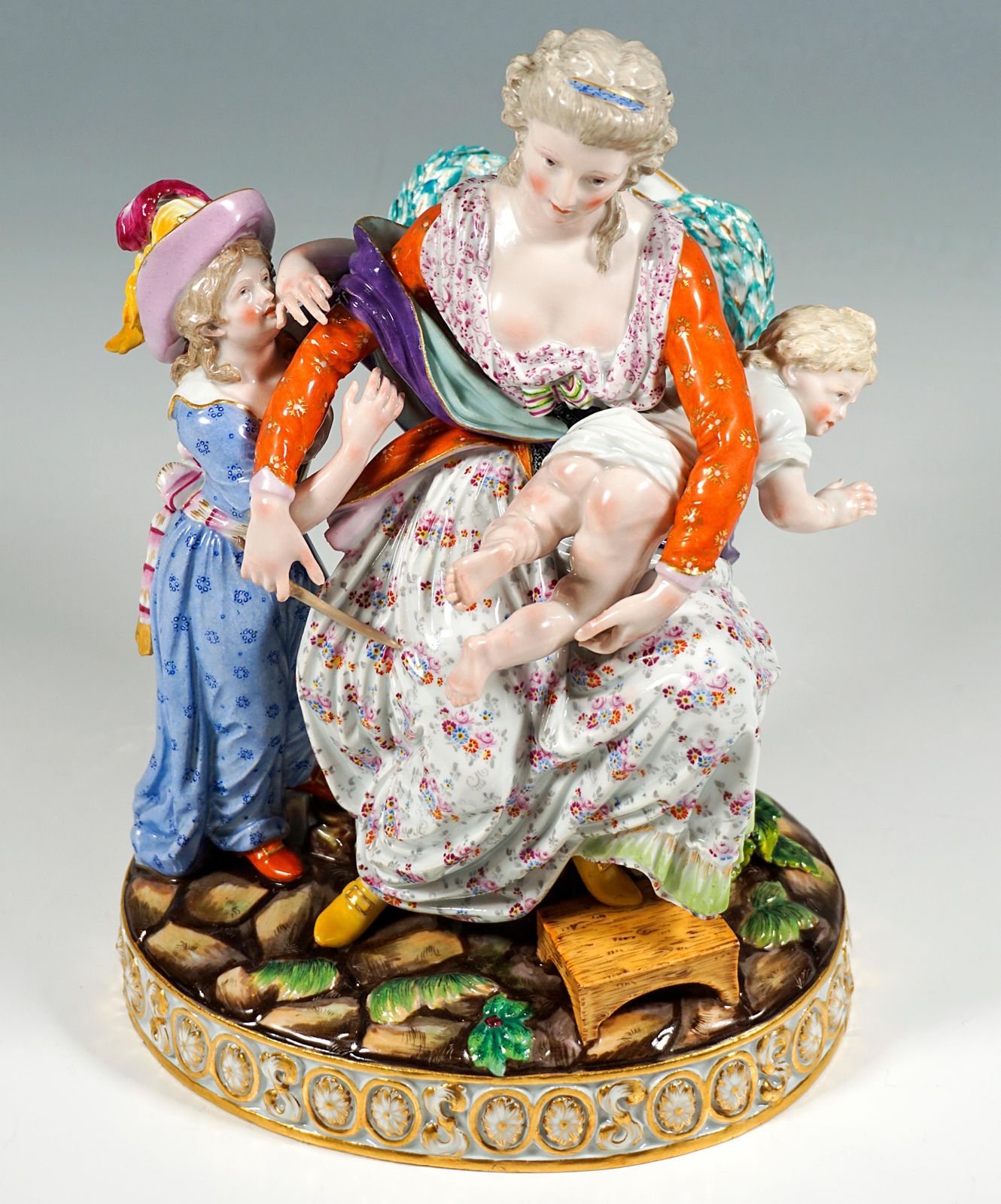 Early Meissen Rococo Group 'Love And Indulgence' By J.C. Schönheit, Ca 1840 photo vinterior