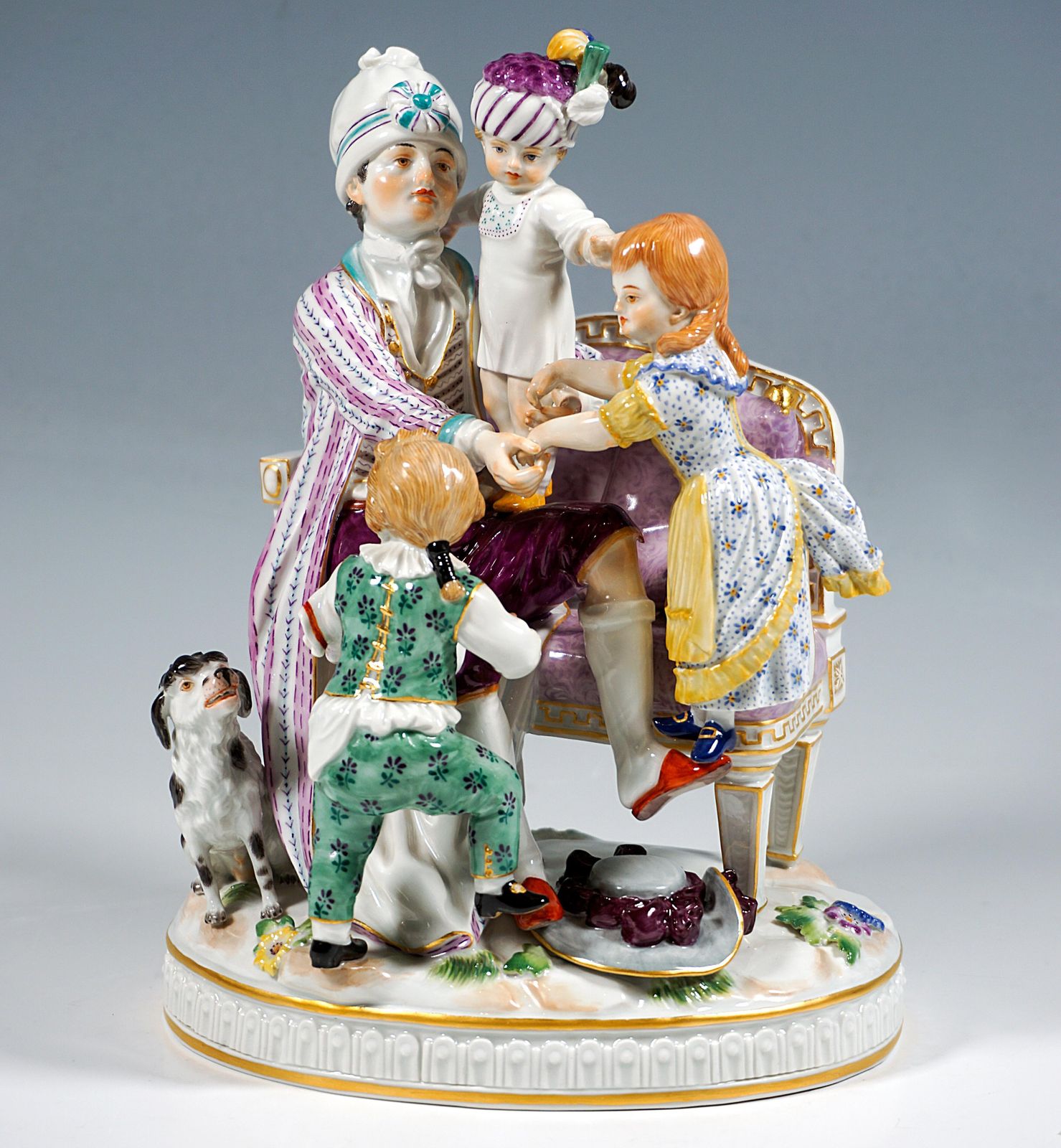 Meissen Rococo Group 'The Good Father' By J.C. Schönheit, 20th Century photo furniture