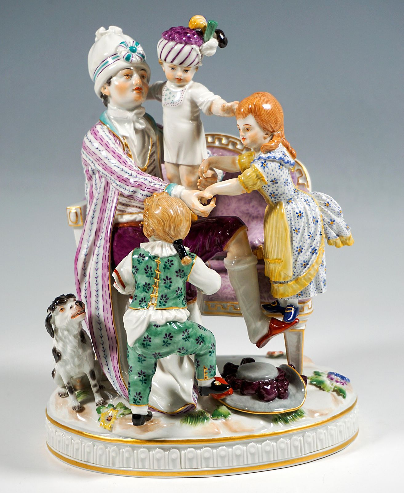Meissen Rococo Group 'The Good Father' By J.C. Schönheit, 20th Century photo vinterior