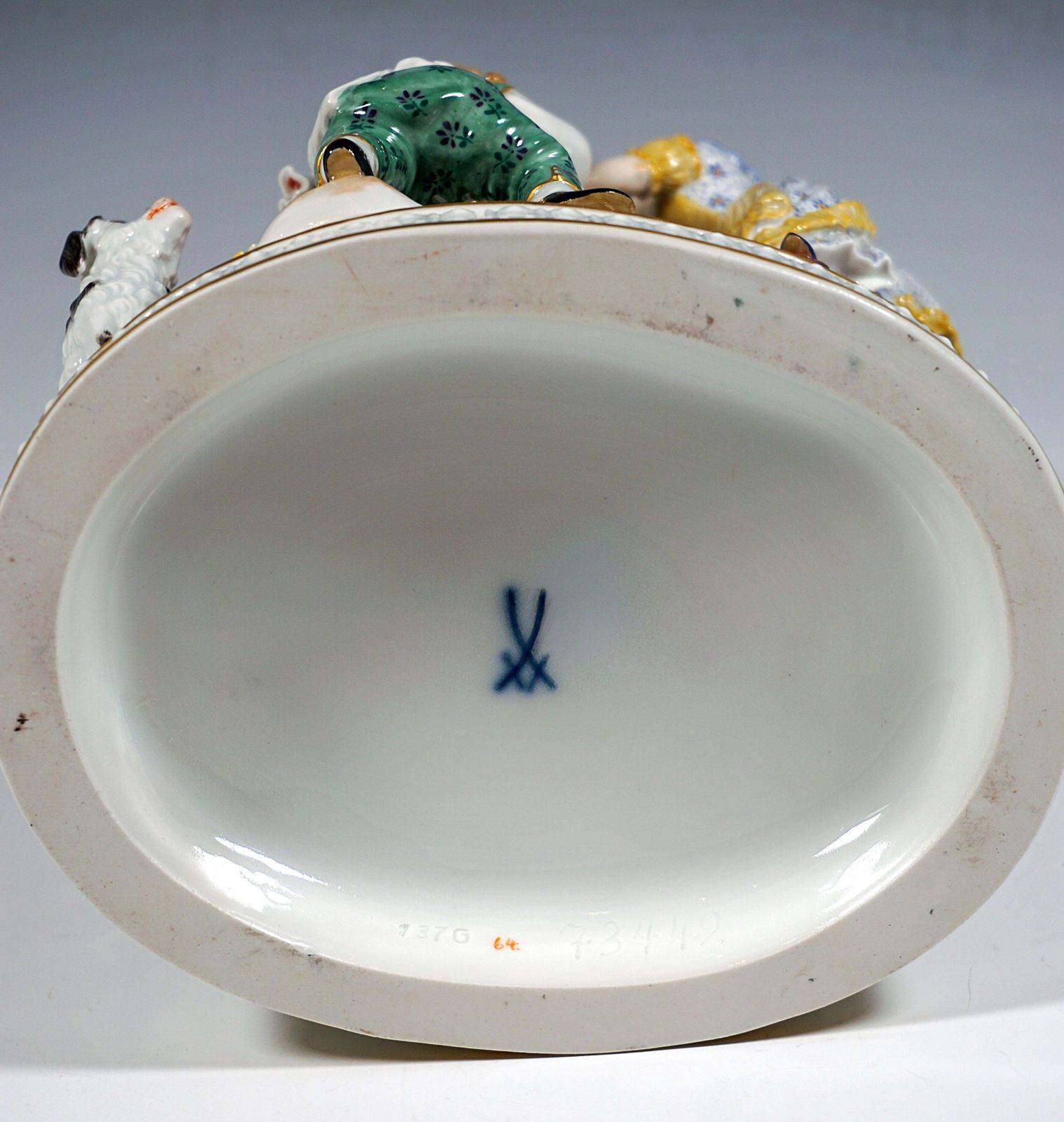 Meissen Rococo Group 'The Good Father' By J.C. Schönheit, 20th Century photo vintage