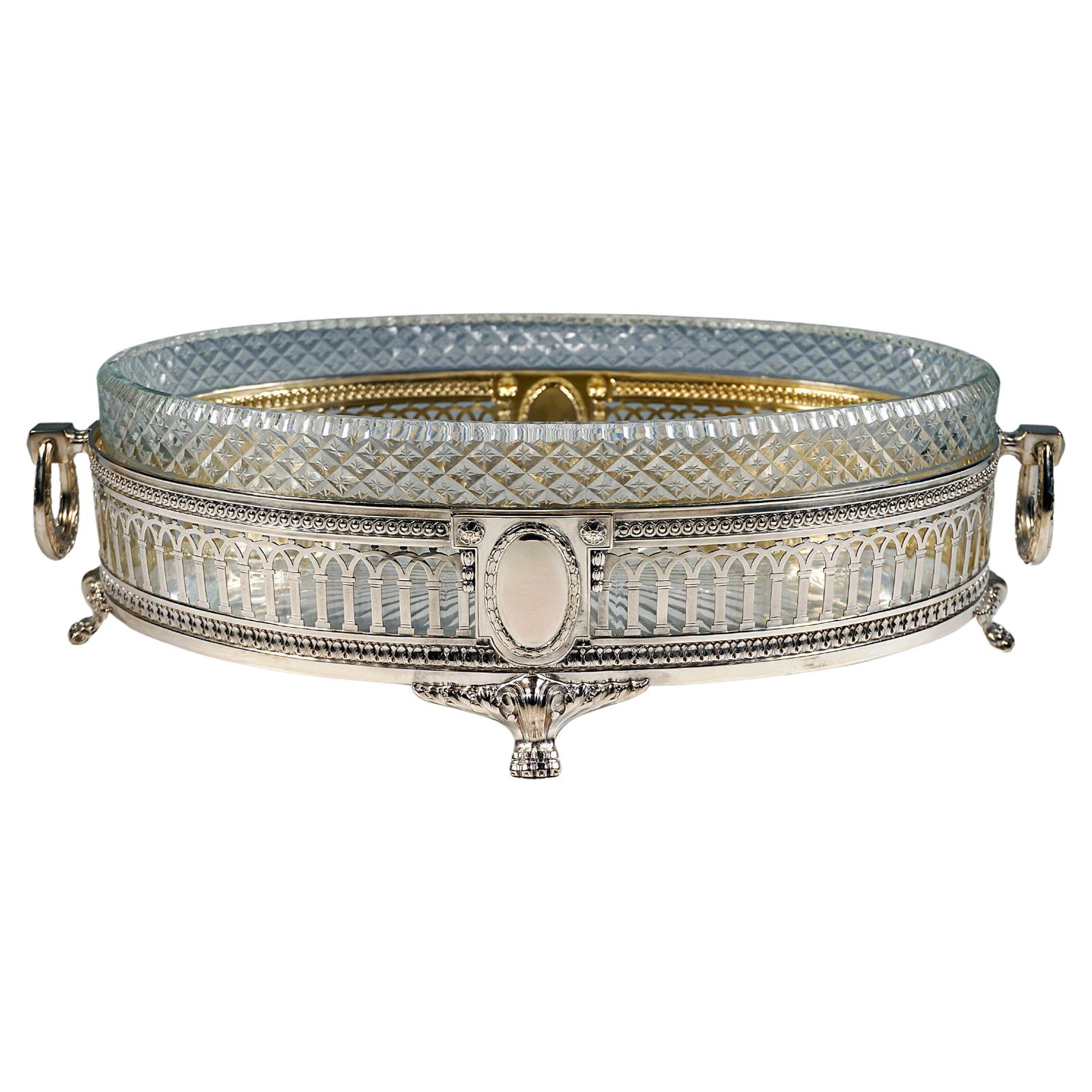Art Nouveau Silver Jardinière With Cut Glass Liner, Wilhelm Binder Germany C1900