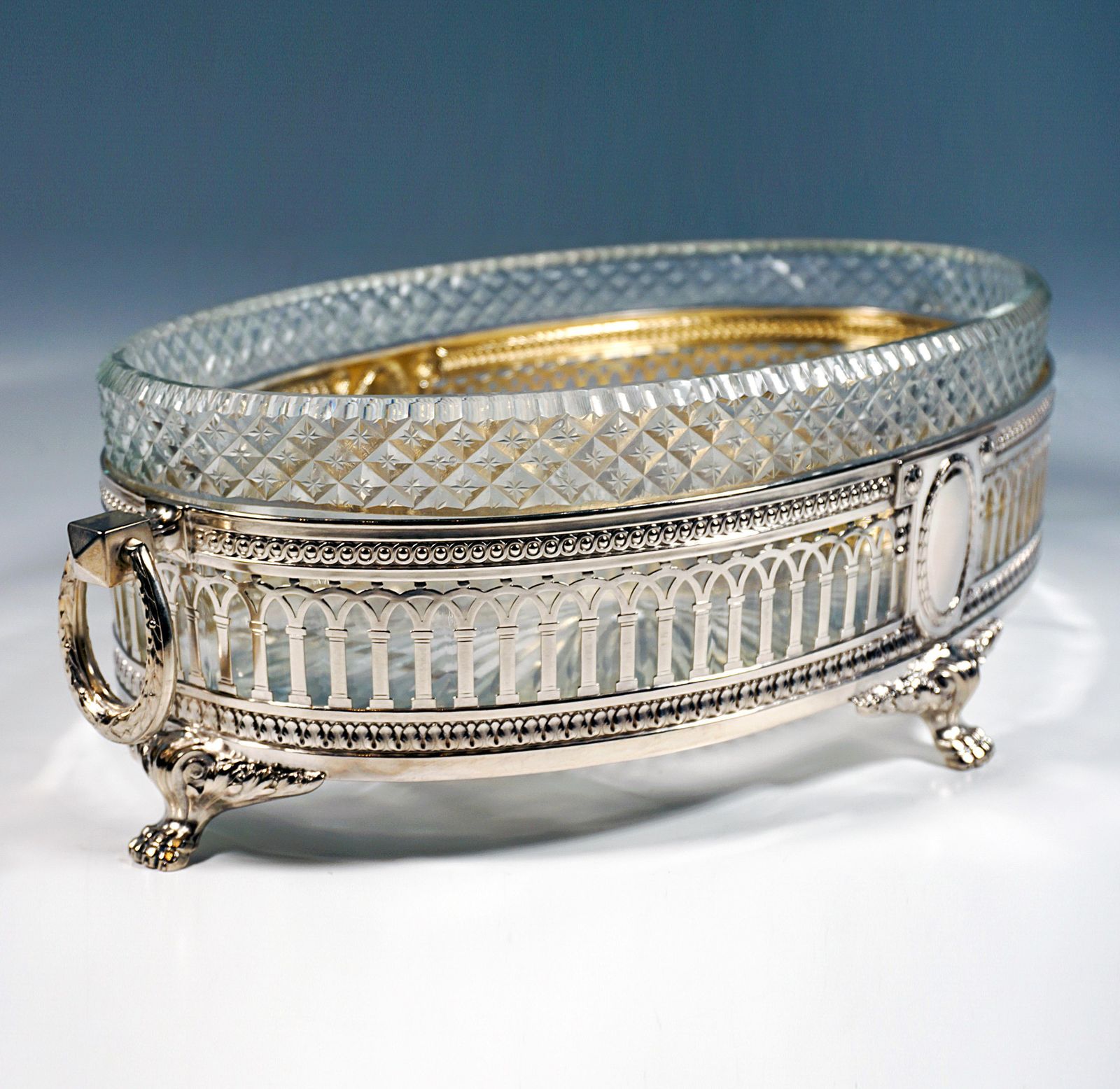 Art Nouveau Silver Jardinière With Cut Glass Liner, Wilhelm Binder Germany C1900 photo Home Decor