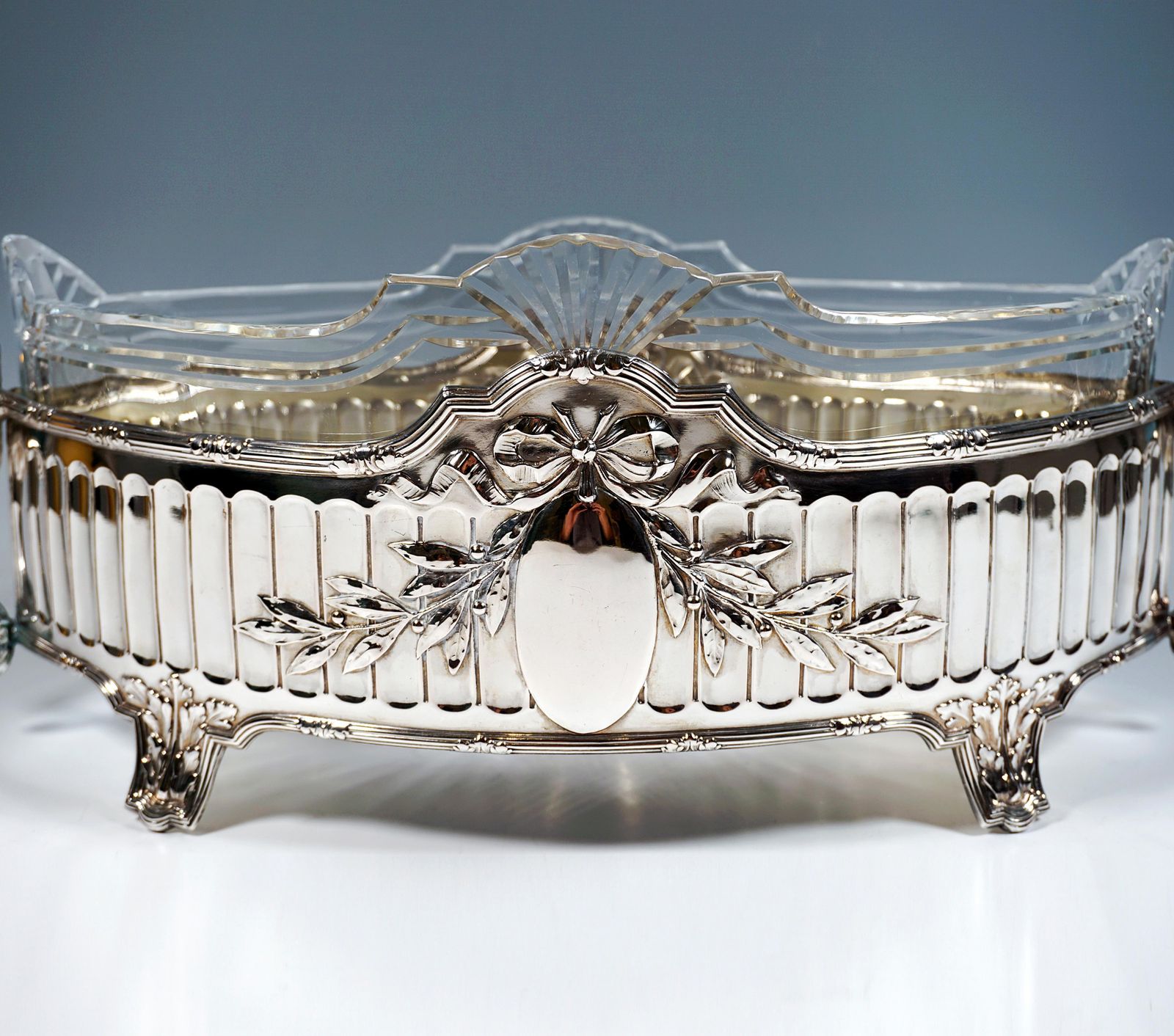 Art Nouveau Silver Jardinière In Navette Form, Koch & Bergfeld Germany, Ca 1900 photo Home Decor